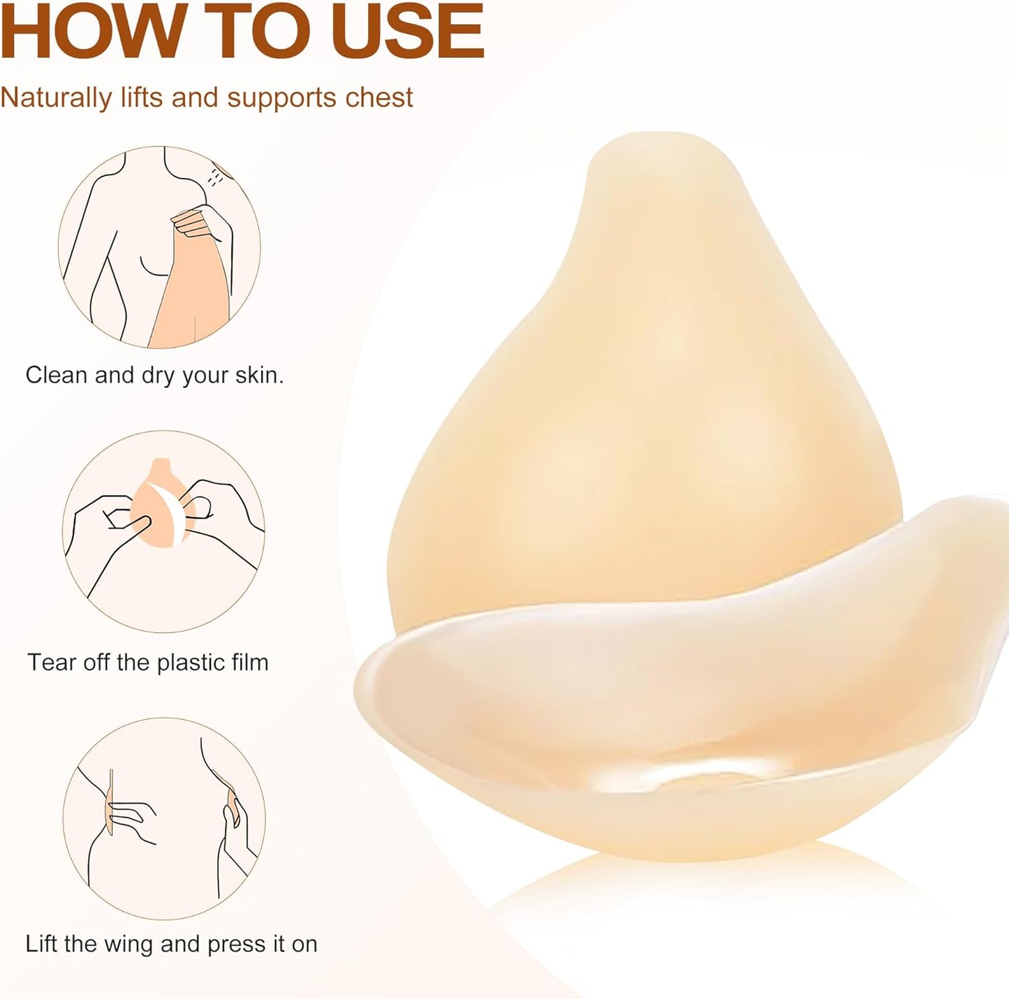 Adhesive Bra - Silicone Sticky Breast Lift for Women | Backless & Strapless Design