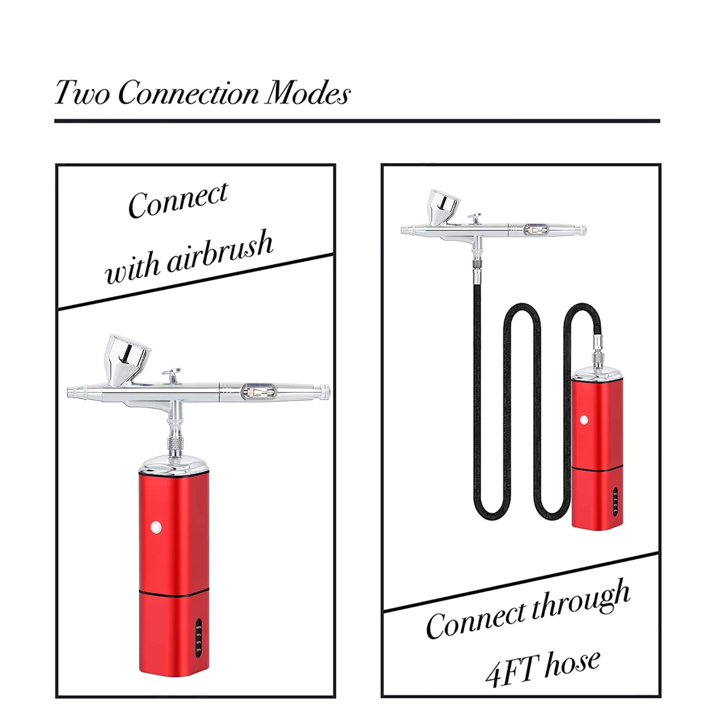 Casubaris Airbrush Kit with Compressor Portable Cordless, Rechargeable Auto Stop Dual Action Air Brush Pen, Match Different Airbrush Gun for Barbers Model Painting Nail Art Craft Makeup