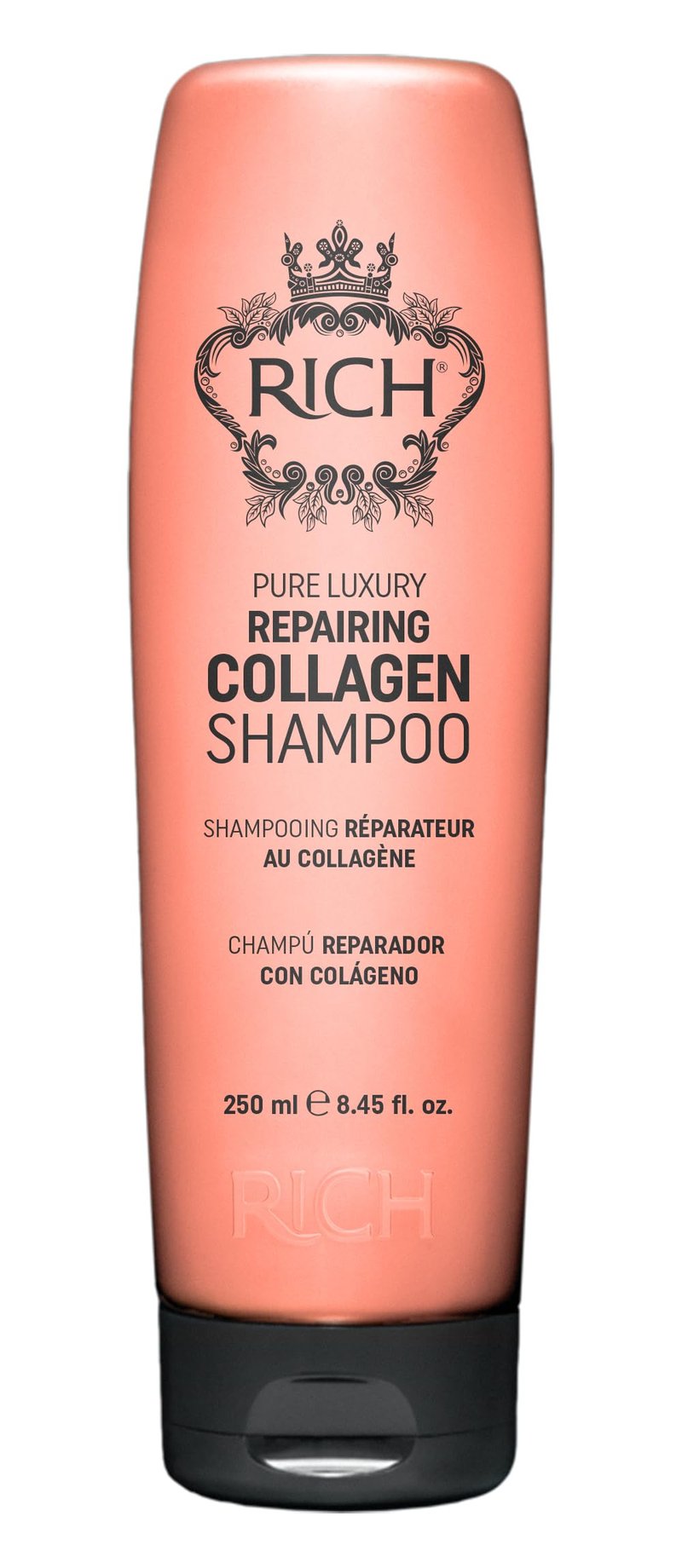 RICH Pure Luxury Repairing Collagen Shampoo for Fragile & Weak Hair - Helps to Strengthen and Moisturize Dry and Brittle - Hair Proteins, Collagen, Marula Oil & Macadamia Nut Oil - 8.45 oz