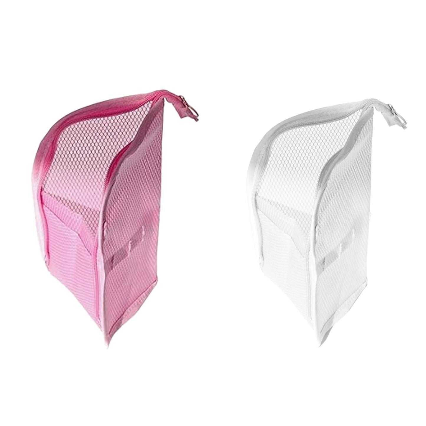 GWZTIO 2 PCS Standing Toiletry Bag, White and Pink Color,Standing Travel Toiletry Bag with Organized Compartments for Efficient Packing and Easy Access