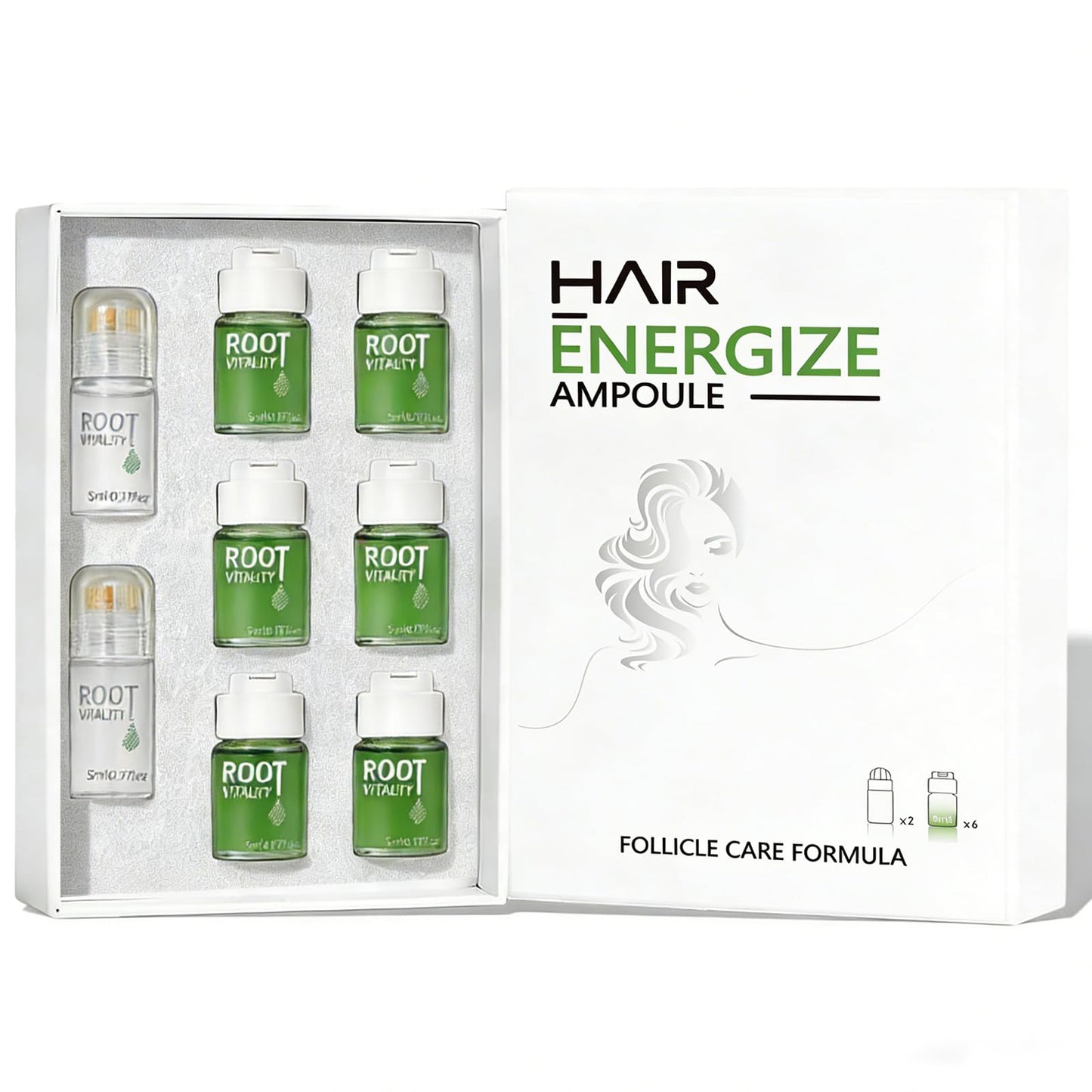 Hair Regrowth System - Hair Growth Treatment with Ginseng, Eclipta Prostrata, Peppermint & Ginger Root, Fast-Absorbing Non-Greasy Serum to Strengthen Roots, Thicken Hair for Men & Women