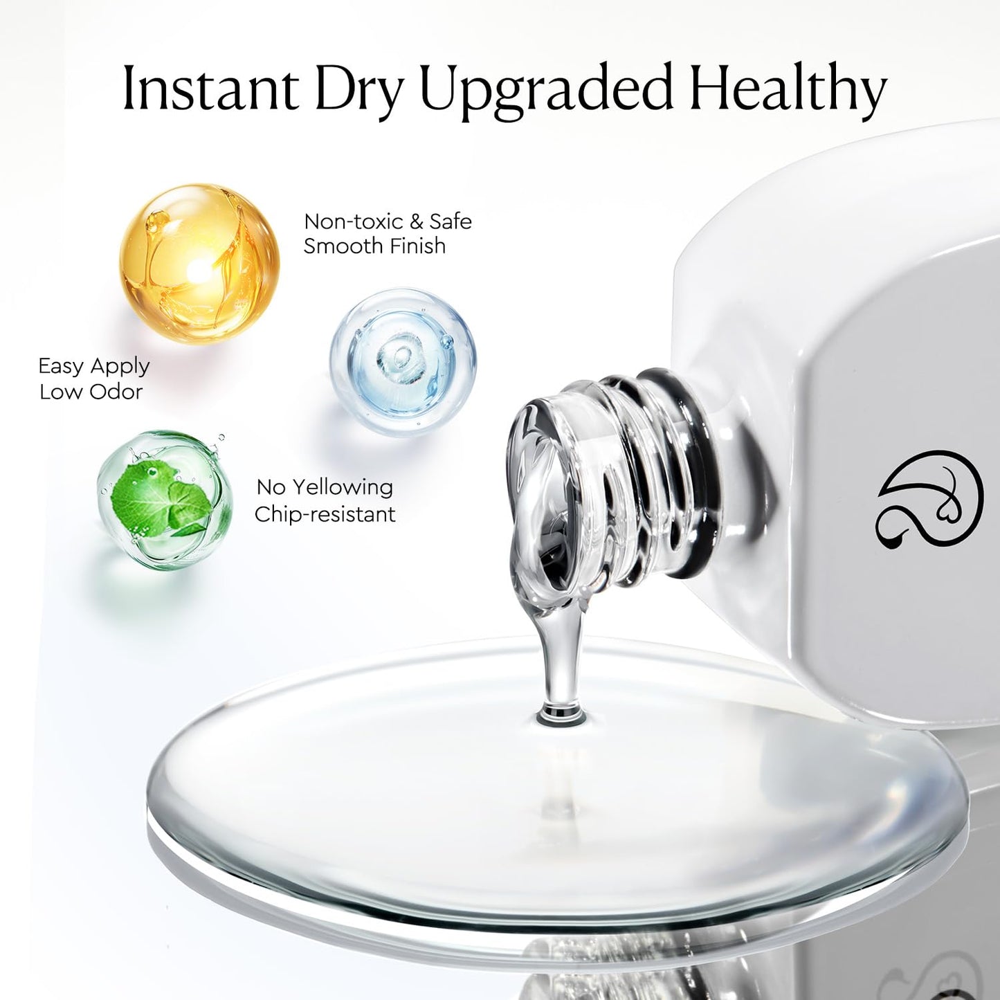 Instant Dry Top Coat for Nail Polish - Quick Dry Clear Finish, High Gloss Shine & Chip Resistant | Perfect for Fast Manicures