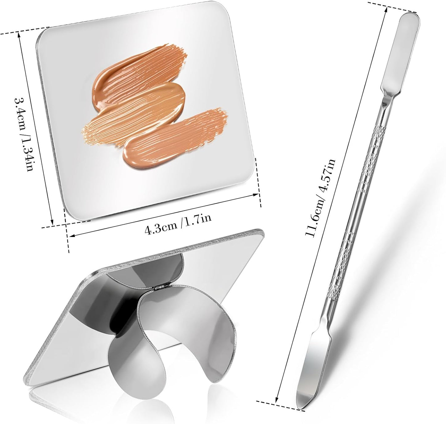 Makeup Mixing Palette - Stainless Steel Foundation Spatula & Nail Art Tool | Versatile Design for Professionals