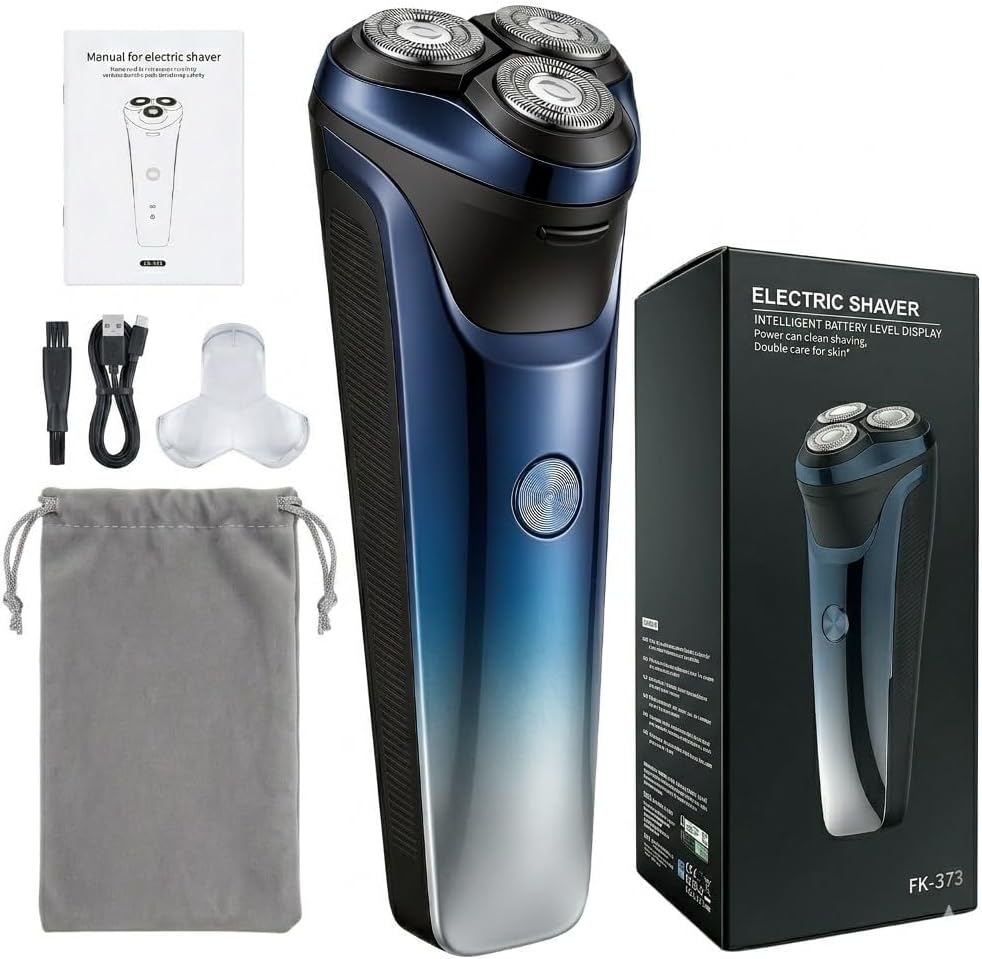 Electric Razor for Men - USB-C Rechargeable Wet & Dry Shaver with Pop-Up Trimmer | Black Travel Case Included
