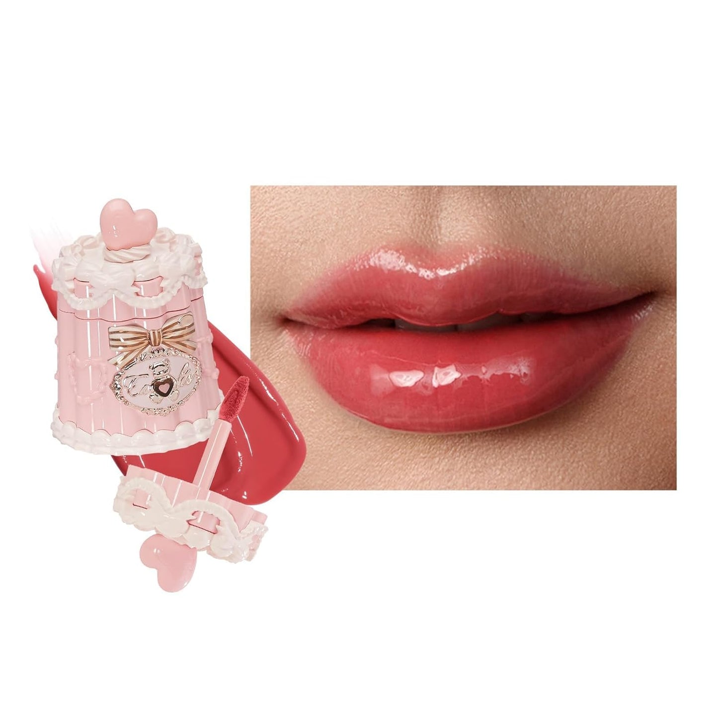 Sweetie Bear Coating Lip Jelly - Soft Moisturizing Tinted Lip Gloss with Botanicals | Lightweight Non-Sticky Pink Plumper, 0.18 oz