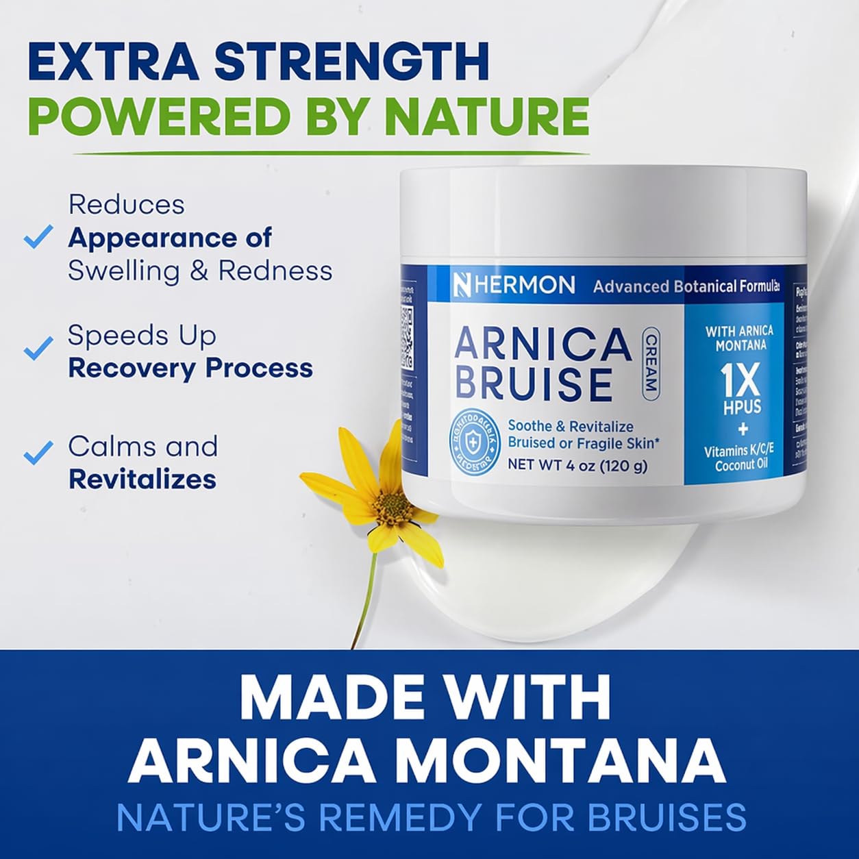 Hermon Arnica Bruise Cream with Vitamin K (4 Fl Oz (Pack of 1))