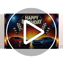 Racing Car Birthday Banner 71x43 Inch - Boys Party Backdrop