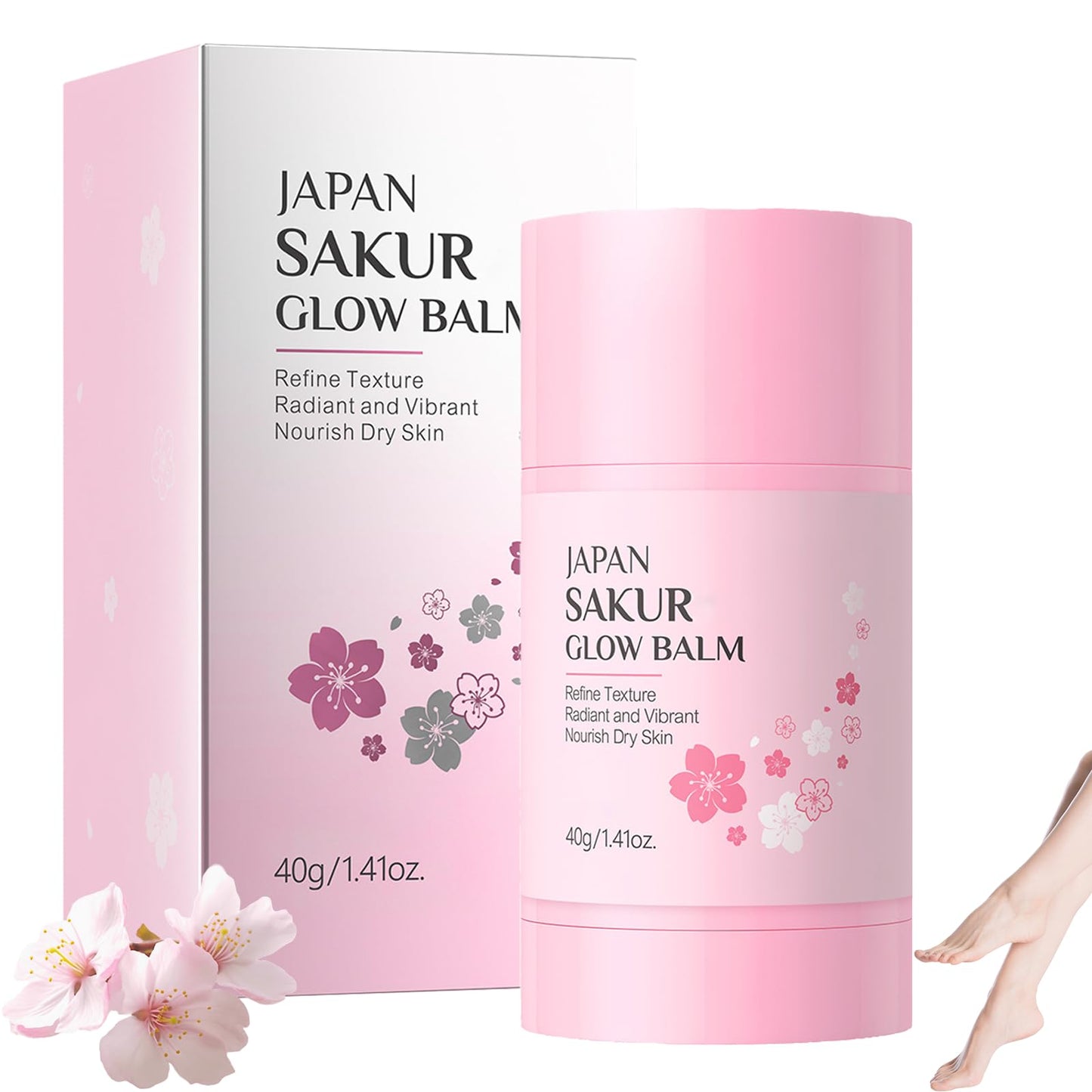 QNJIX Japan Sakur Foot Heel Stick, Deep-Repair Anti-Aging Heel Balm, Foot Callus Cream for Cracks and Dead Skin, Hydrates Rough Heel, Non-Greasy