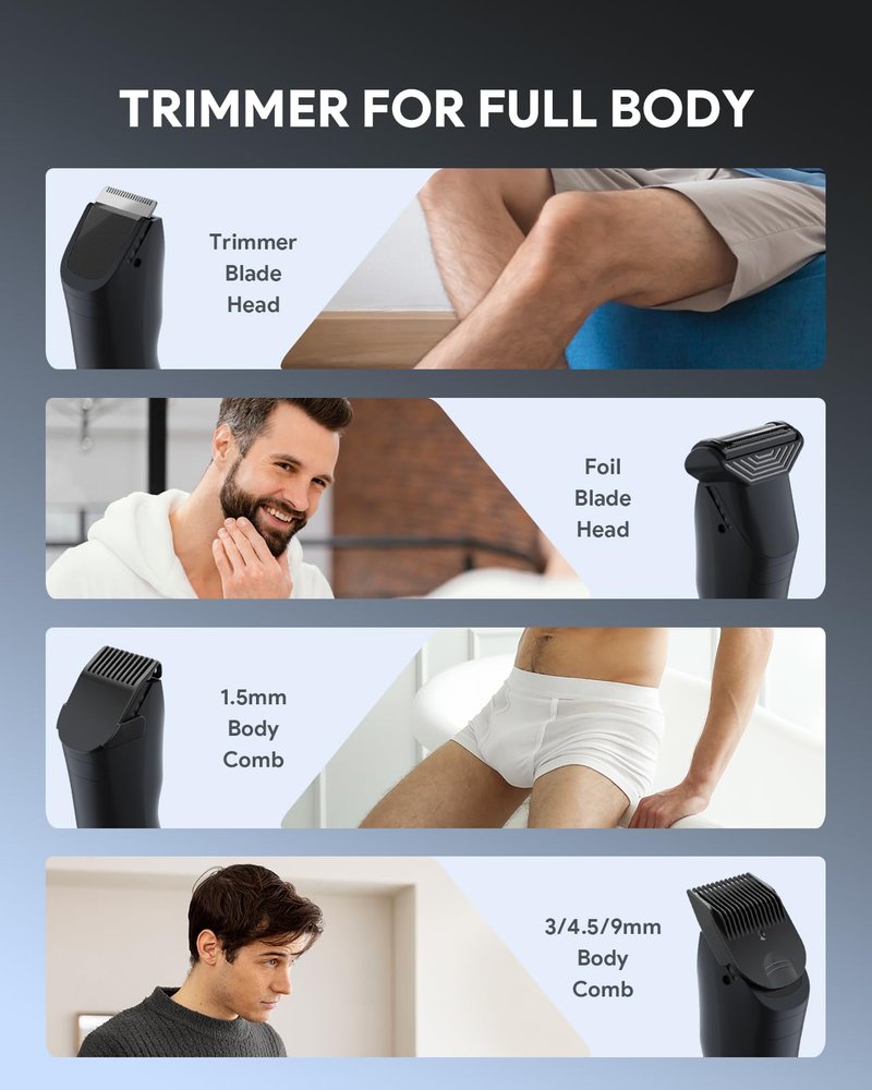 Roleader Body Hair Trimmer for Men, Manscape Pubic Hair Trimmer Balls, Body Shaver for Men Groin, IPX7 Waterproof Ball Trimmer, Electric Body Grooming, Bikini Razors Women, USB Recharge Dock
