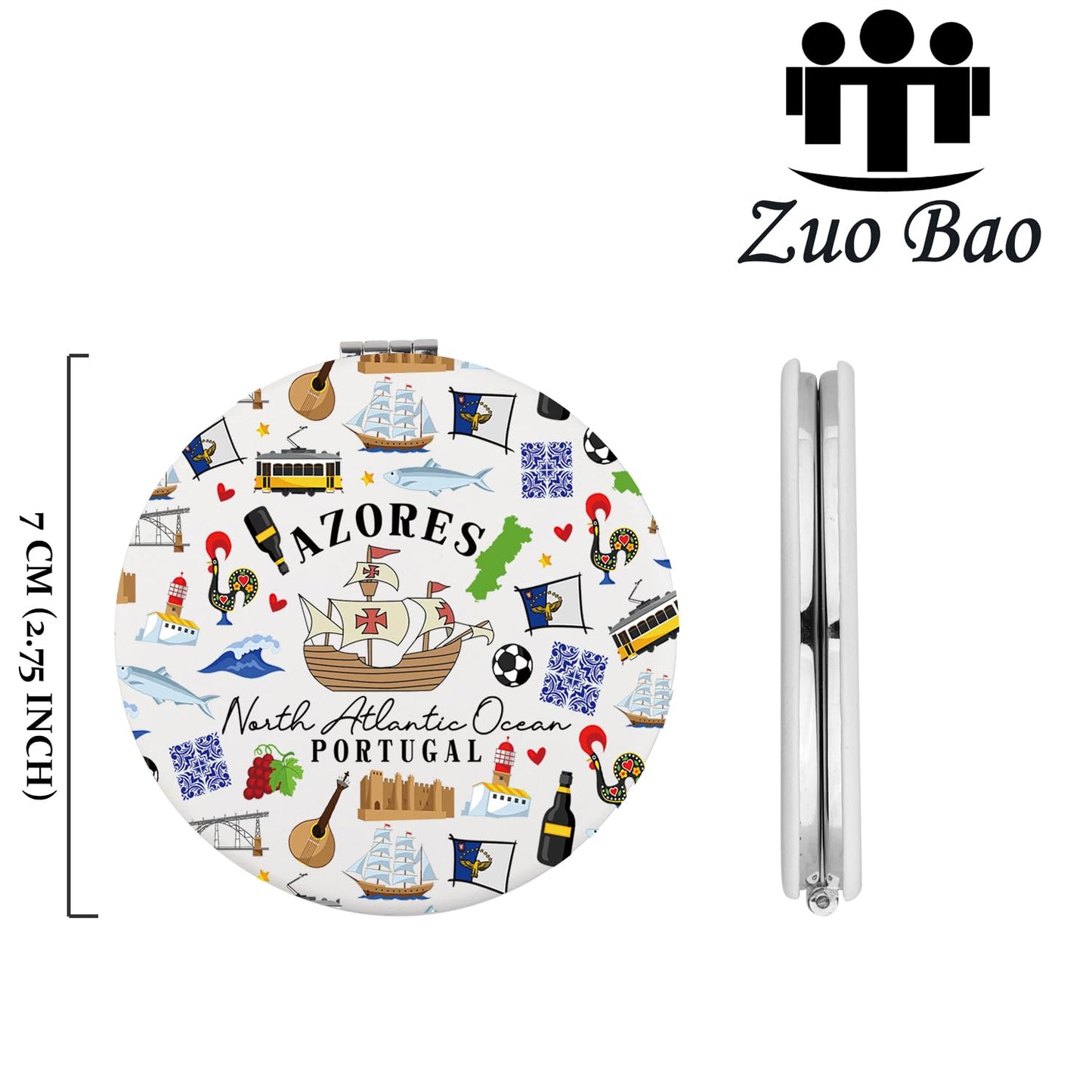 Zuo Bao Azores Islands Makeup Mirror Island Portugal Gift Atlantic Ocean Mirror (Azores)