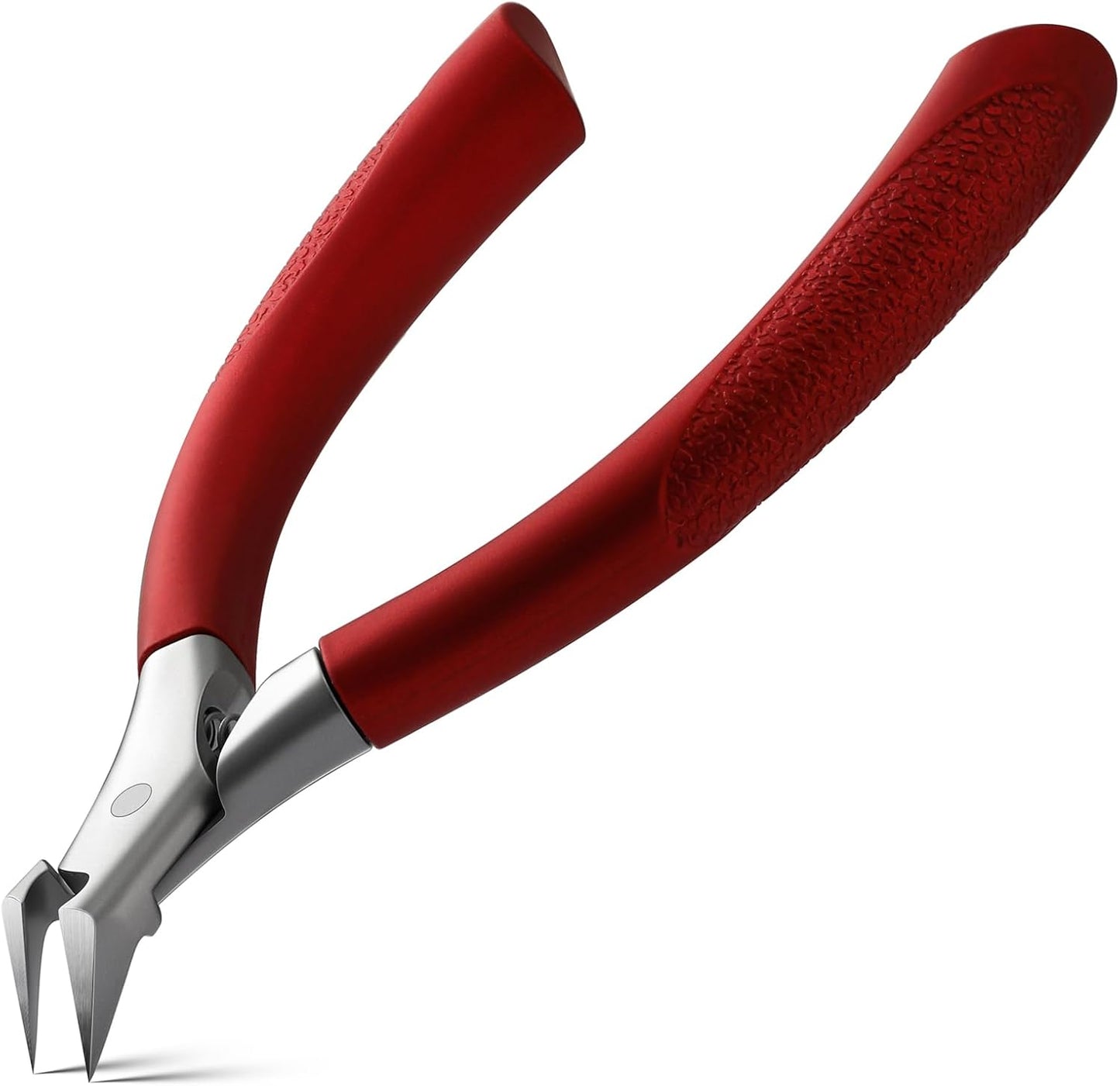 Toenail Clippers for Ingrown Toenail Prevention - Ergonomic Podiatrist Nail Scissors for Thick Nails | Red
