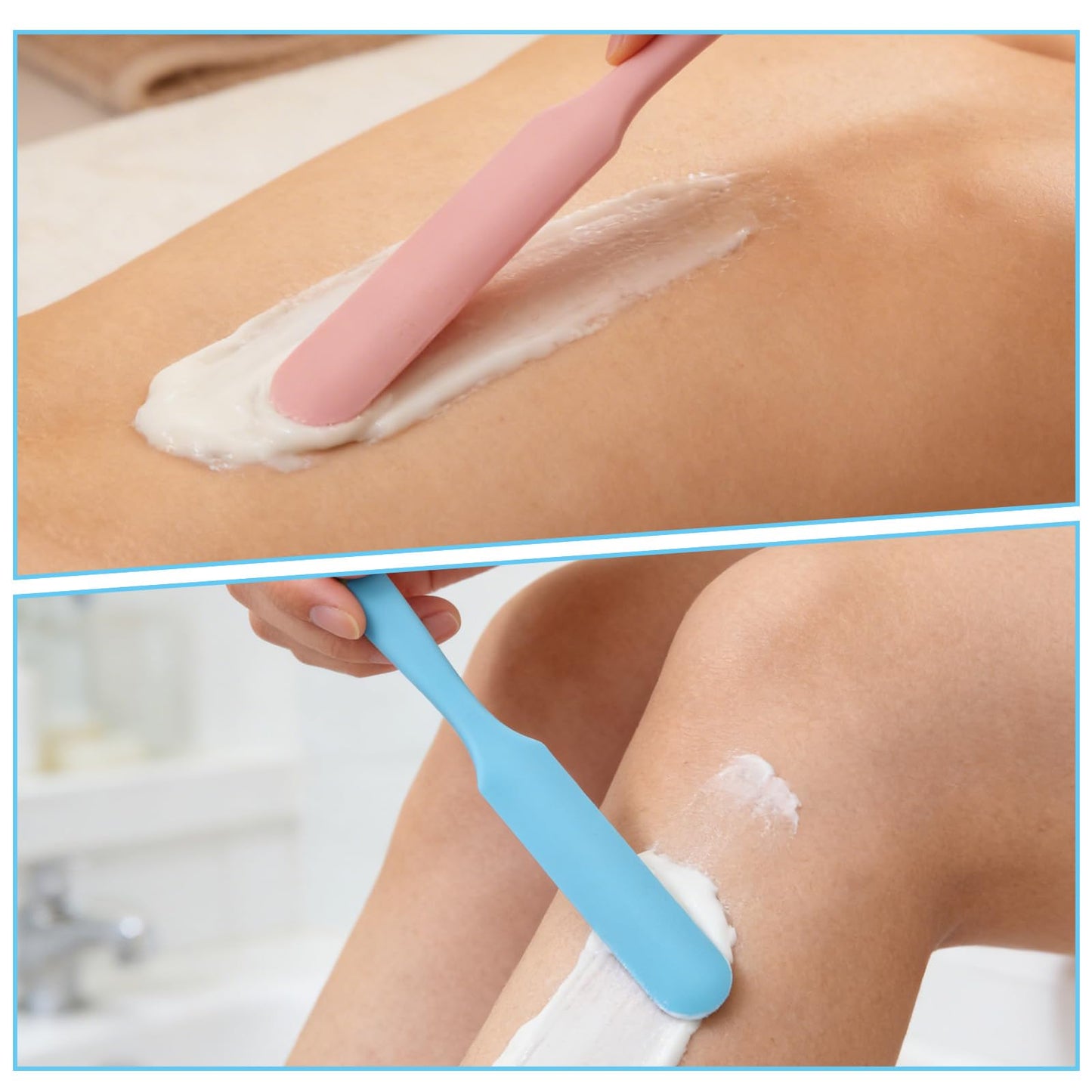 Hadnves 6Pcs Silicone Wax Spatulas Non-stick Waxing Applicator Hair Removal Sticks Applicator Spatula Reusable Hard Wax Scraper for Home Salon Body Use
