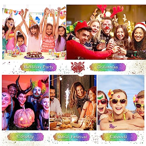 38-Color Temporary Glitter Tattoo Kit for Kids & Adults