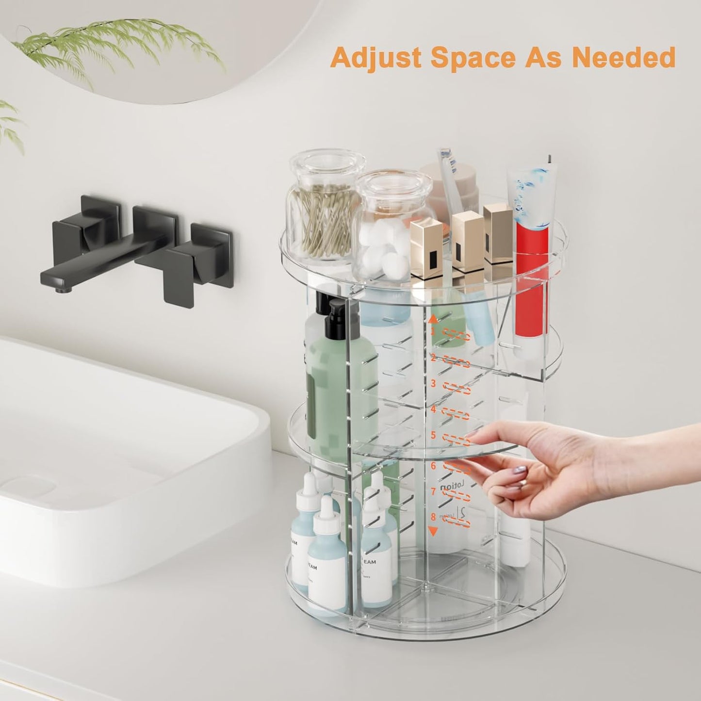 Rotating Makeup Organizer - DIY 8-Layer Spinning Skincare Storage | Multi-Function Cosmetic Display Case with Brush Holder & Perfume Tray