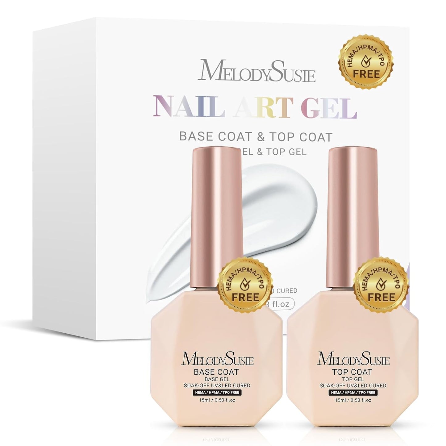 MelodySusie Nail Dehydrator & Primer Set | Long-Lasting Shine Manicure Kit - 4 Pcs, 15ml Clear