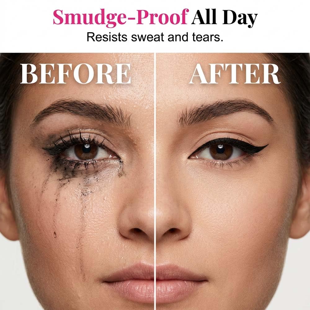 Long Lasting Waterproof Liquid Eyeliner - 24 Hour Smooth Application, Ultra Creamy Texture | 1 Piece