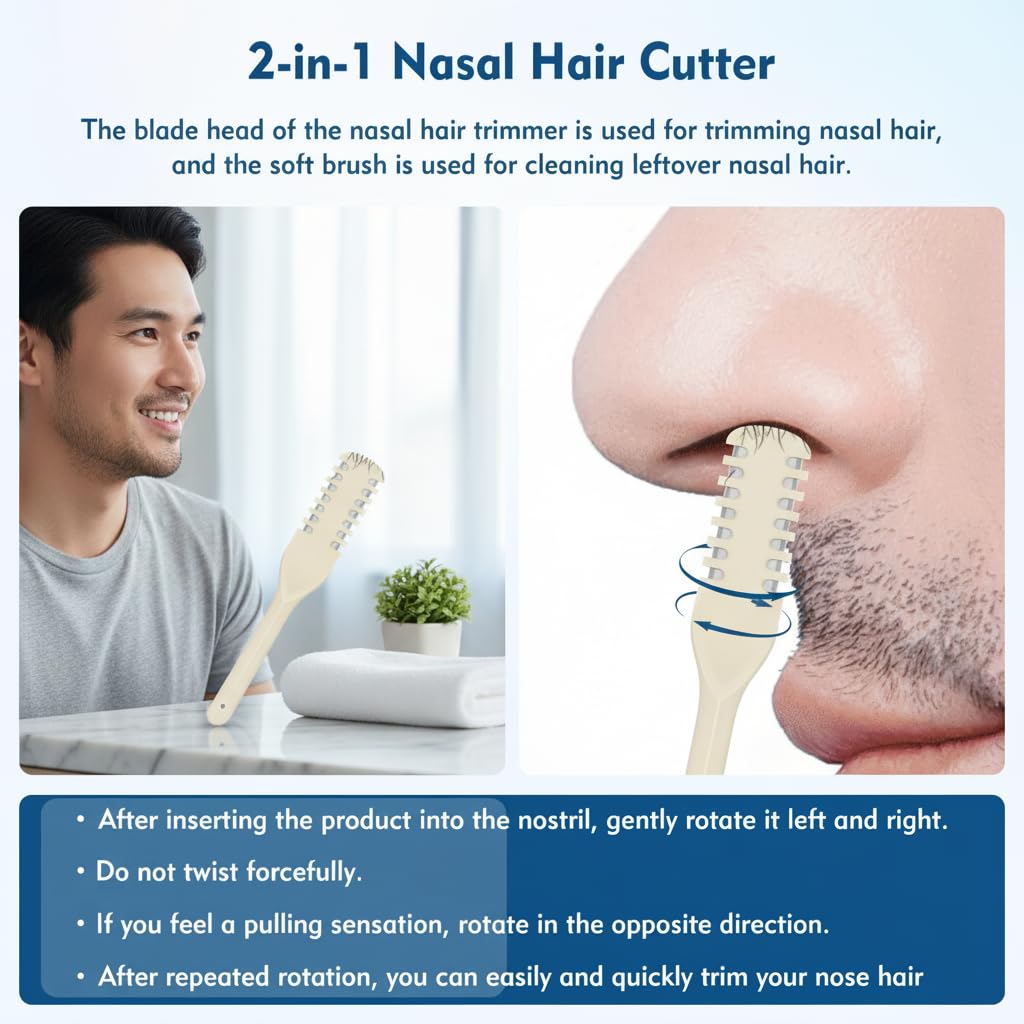 Nose Hair Trimmer for Women,10Pcs Nasal Hair Cutter,Double-Sided Nose Hair Trimmer,Nose Hair Remover,Portable Manual Nose Hair Trimmer,Portable Nasal Remover for Home Travel Essentials