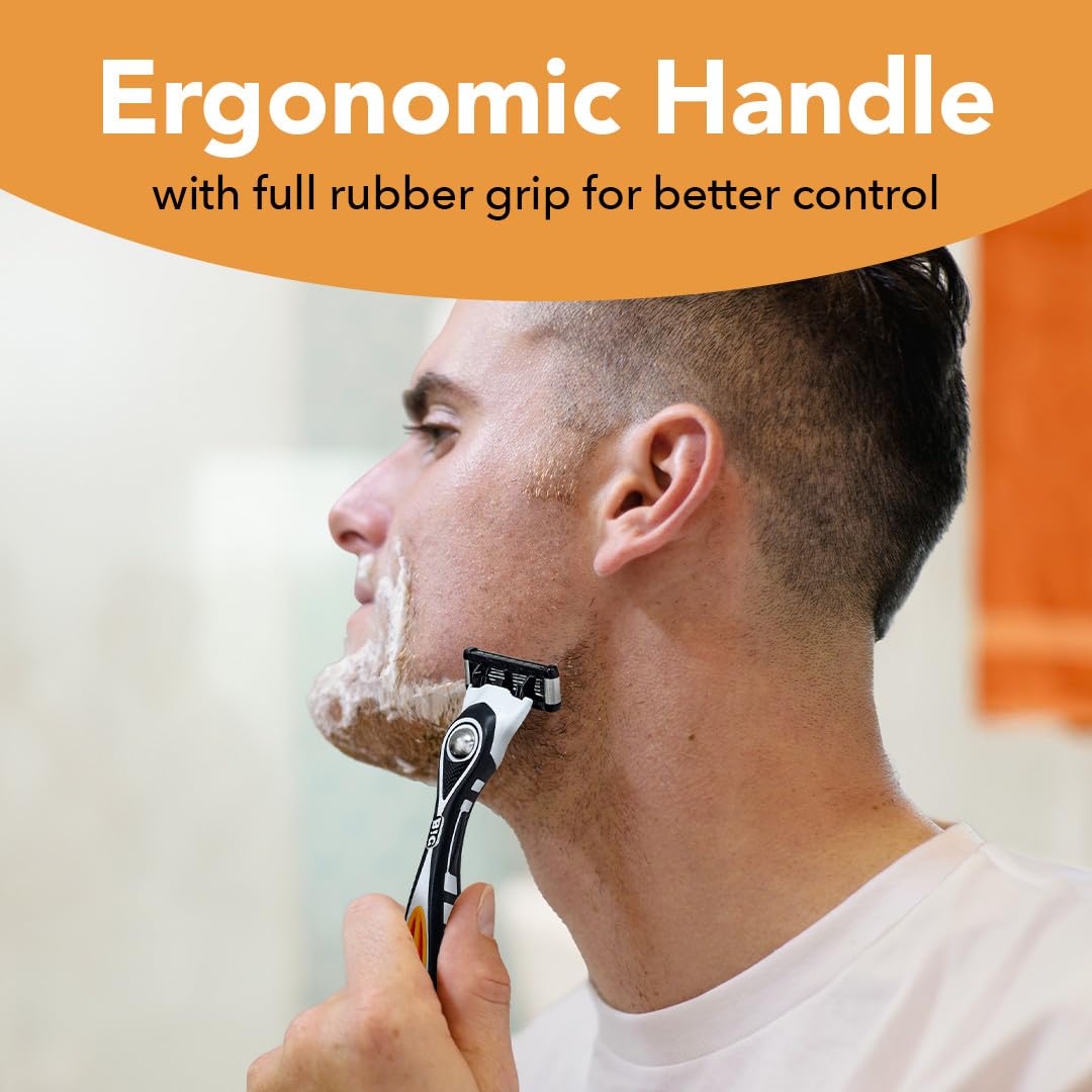 BIC Flex 5 Men's 5-Blade Razors - Refillable Shaving System with 12 Cartridges | Smooth Shave Gift Set