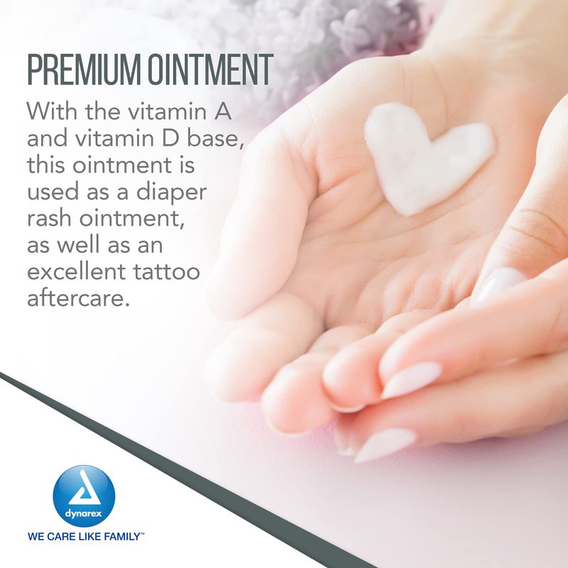 Dynarex Vitamins A&D Ointment Without Lanolin - Vitamin A and D Ointment Protectant for Minor Cuts, Burns, Diaper Rash & Dry Skin - 1 Case - 6 Boxes, 144 Packets/Box - 5g Packets