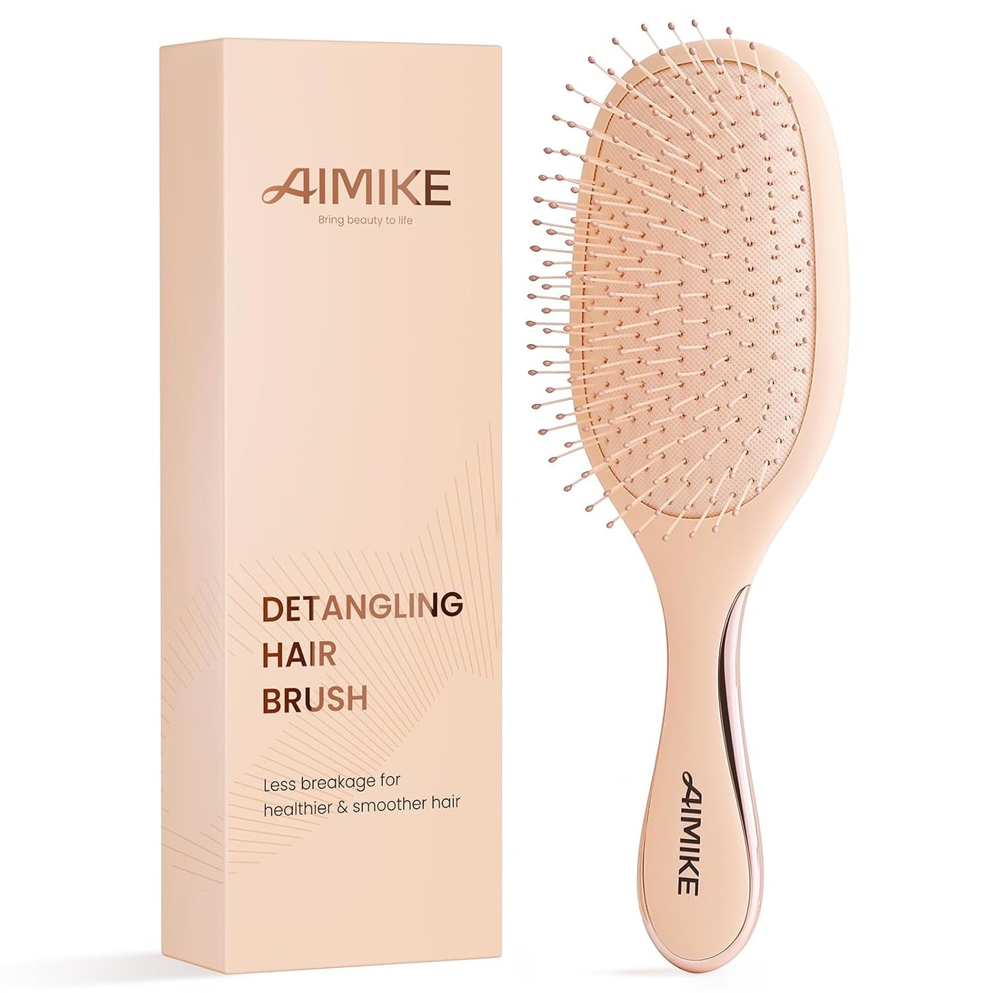 Mocha Mousse Detangler Brush - Pain-Free Hair Detangling with Ultra-Soft FlexGlide Bristles | Ideal for Thin Fine Hair