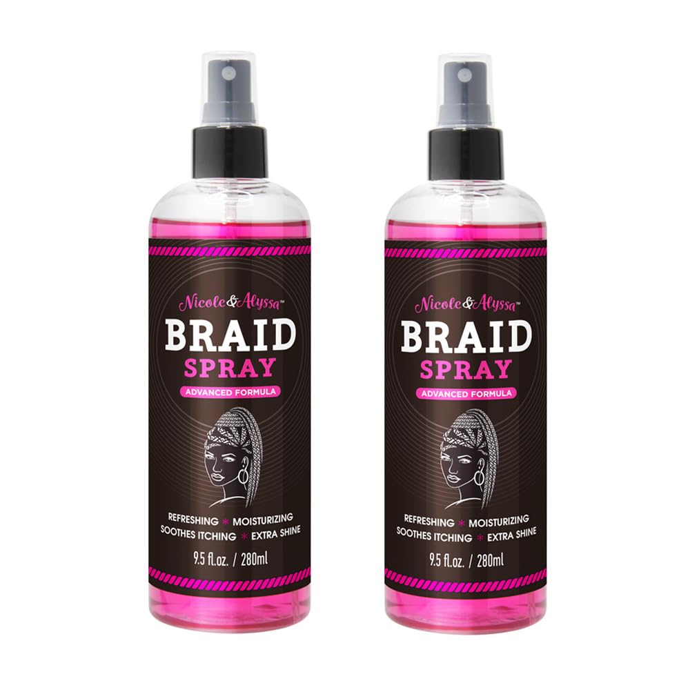 Braid Spray for Boho, Box & Knotless Braids | 9.5oz Moisturizing Detangler & Sheen Spray