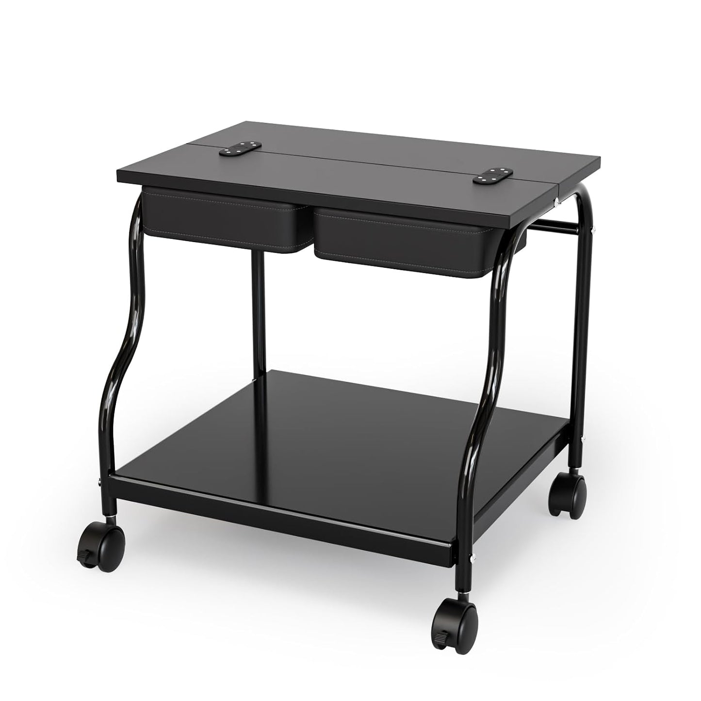 Portable Pedicure Cart - Adjustable Foot Bath Trolley with PU Cushion & Locking Wheels | Ideal for Spa, Salon & Home (Black)