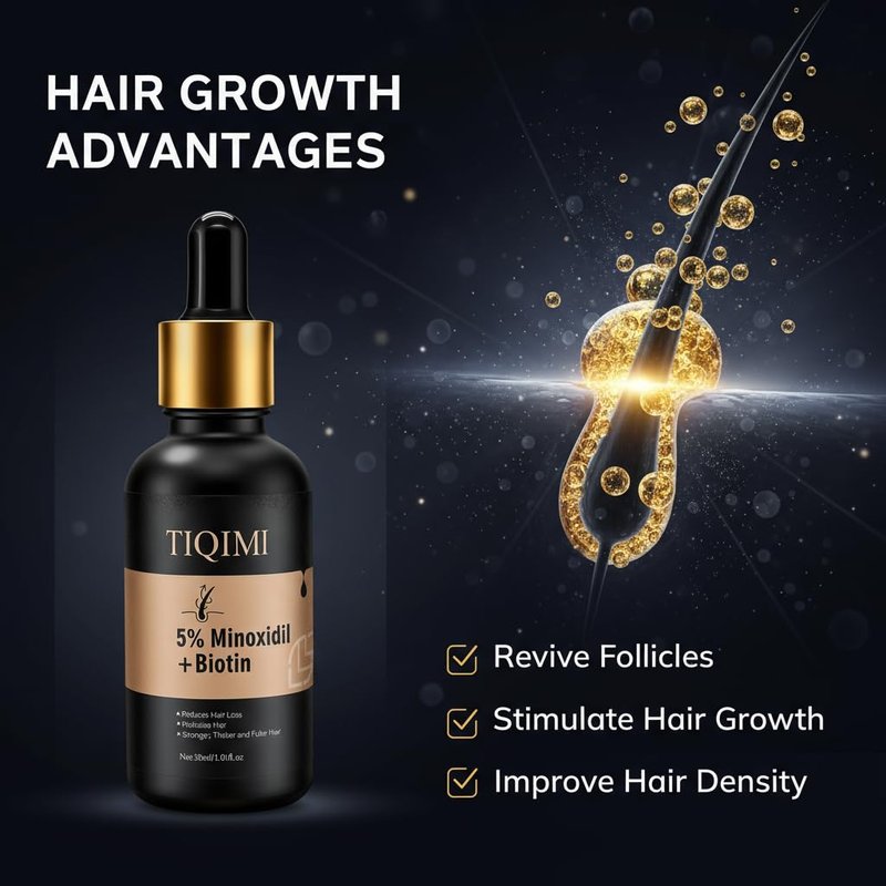 Minoxidil Hair Regrowth Treatment Foam - 5% Formula with Biotin & Rosemary Oil for Thicker, Fuller Hair | Unisex