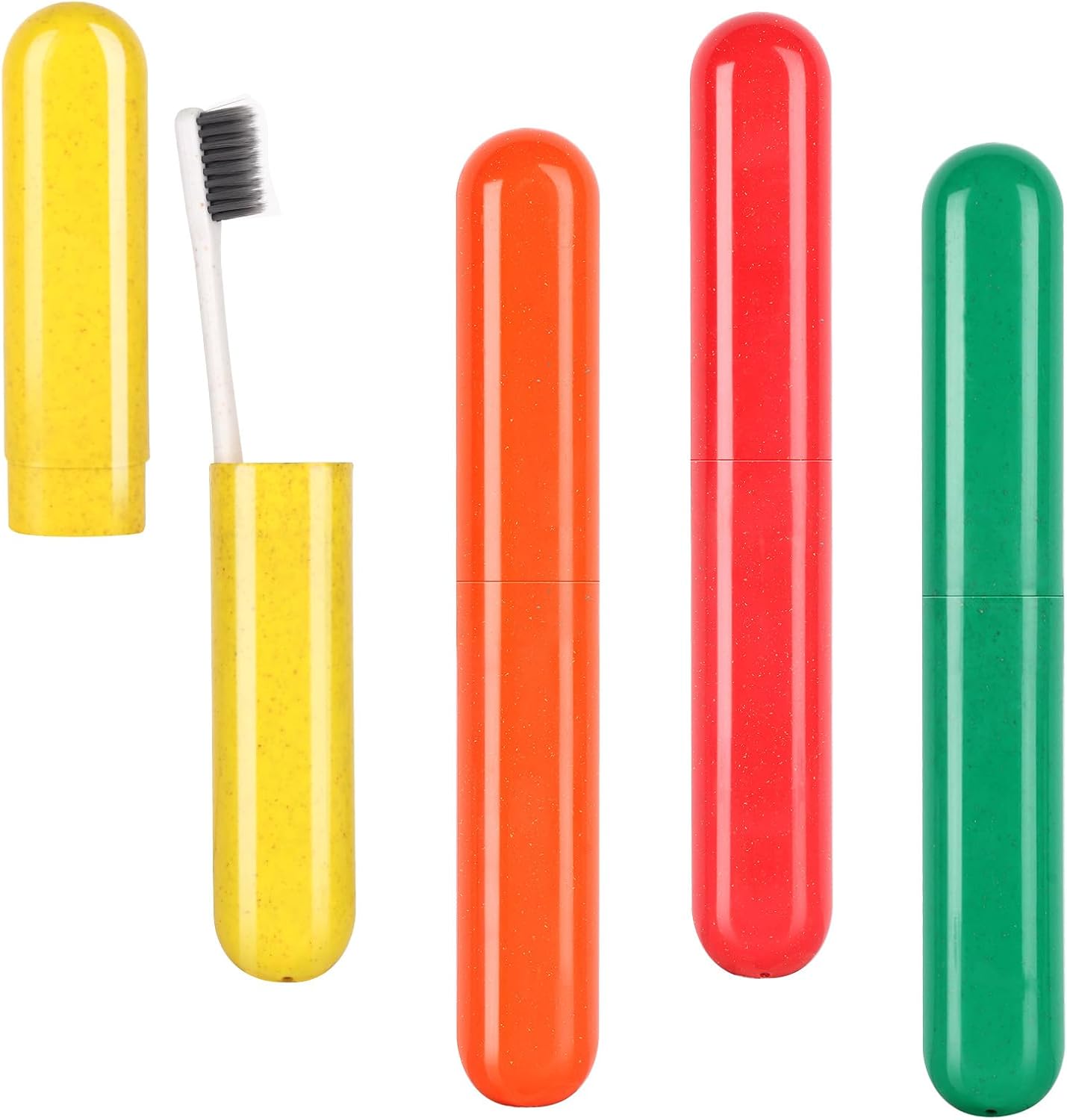 Travel Toothbrush Case - 4 Pack Portable Toothbrush Holders | Durable Plastic Containers for Travel, Camping, Home & School