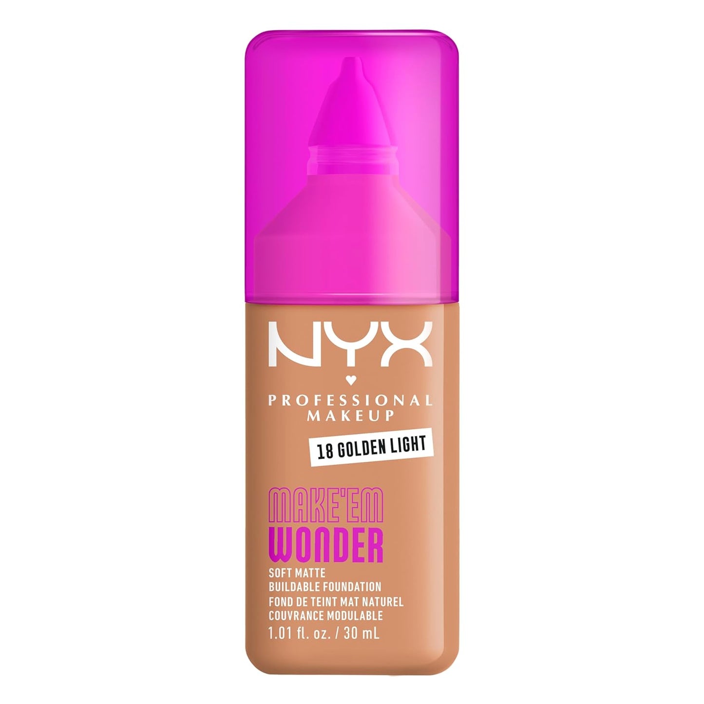 NYX Professional Makeup Liquid Foundation - 24HR Soft Matte Finish, Buildable Full Coverage | 12 Natural