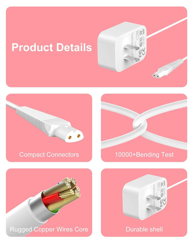 ADRICY for Braun Silk Epil 9 Charger Compatible with Braun Epilator Silk 9 7 5 9-720 9-300 9-890 9-030 9-880 5-810 5-620 and Face Epilator Facespa Pro 910 911 921