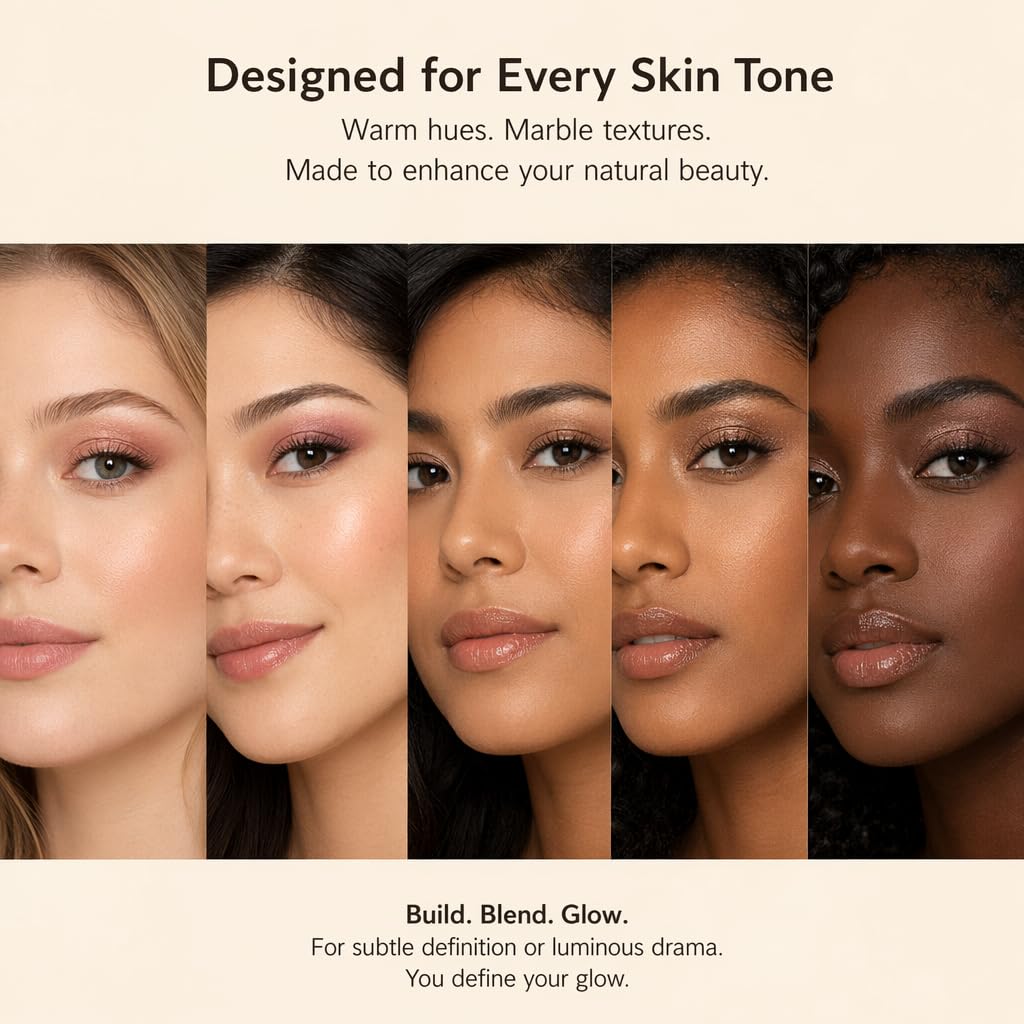 Multifunctional Makeup Palette - 6 Eyeshadows & 3 Face Powders, Neutral Shades | Cruelty-Free, Inspired by Tuscan Elegance