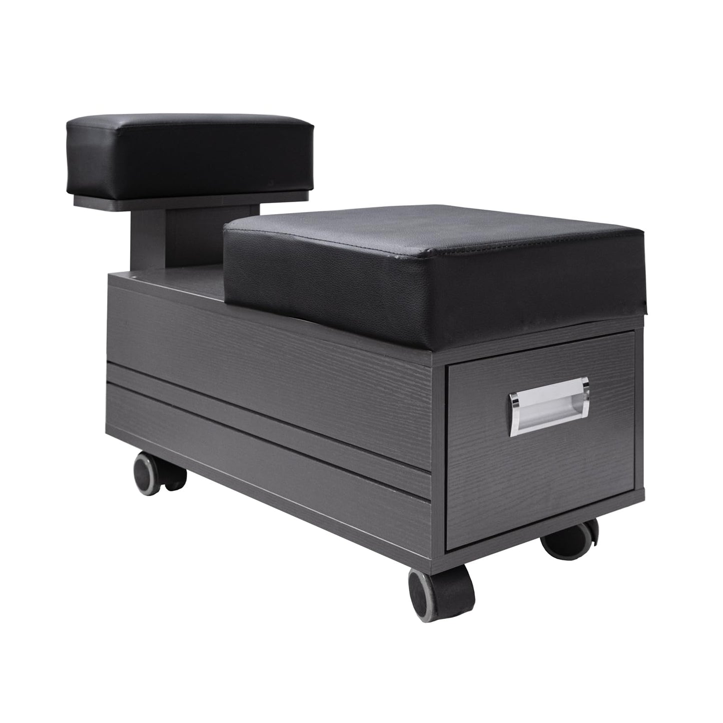 AleraII Pedicure Cart with Footrest Beauty & Spa Nail Salon Furniture, Grey
