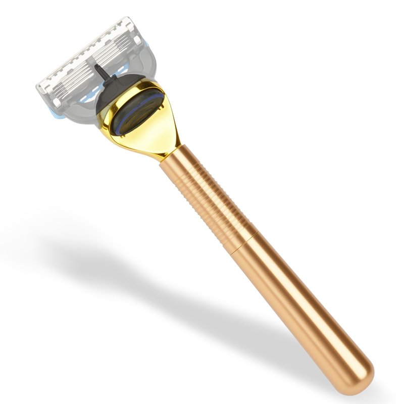 TOCCOOL Metal Razor Handle Replacement, Men's Shaving Razor Handle, Shaver Handle Compatible with Gillette Fusion 5 Proshield & Proglide Blade Refill (Gold)