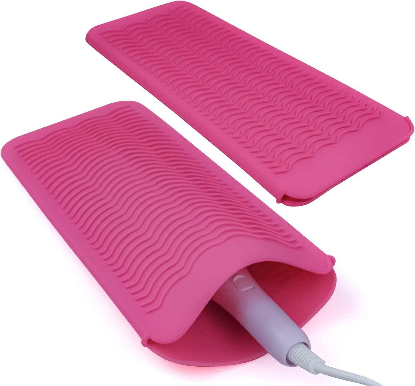Silicone Heat Resistant Mat for Hair Tools - Pouch for Curling Iron & Straightener | Black