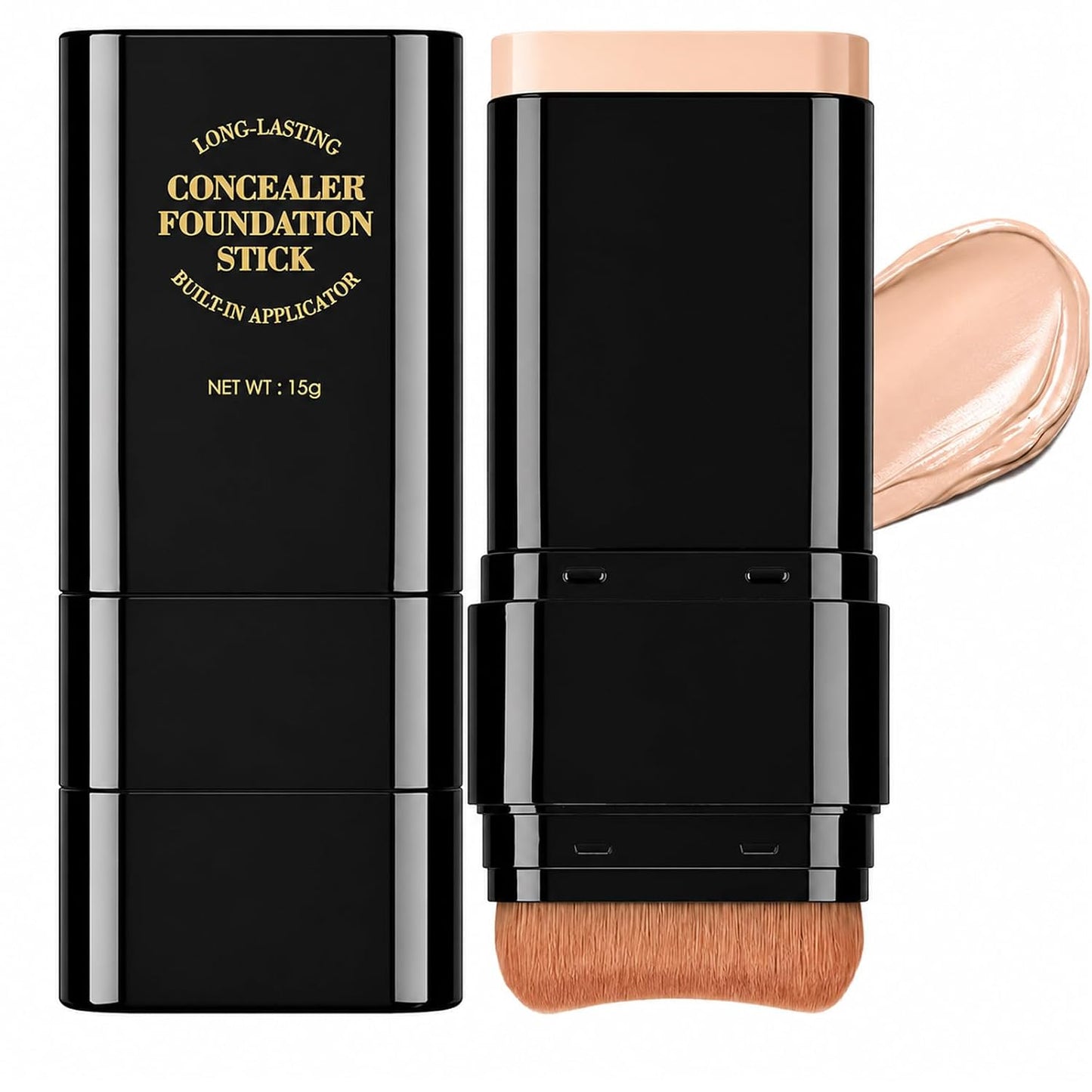 Foundation Stick - 2 in 1 Dual-Ended Waterproof Concealer & Contour | Full Coverage Matte Finish (01 Ivory)