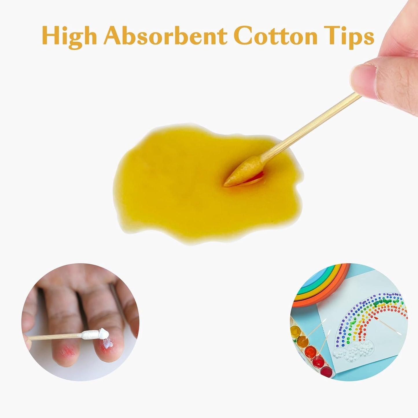 Bamboo Cotton Swabs - 1000-Pack Biodegradable Double-Ended Tips | Hypoallergenic, Lint-Free for Makeup, Pet Care & Electronics