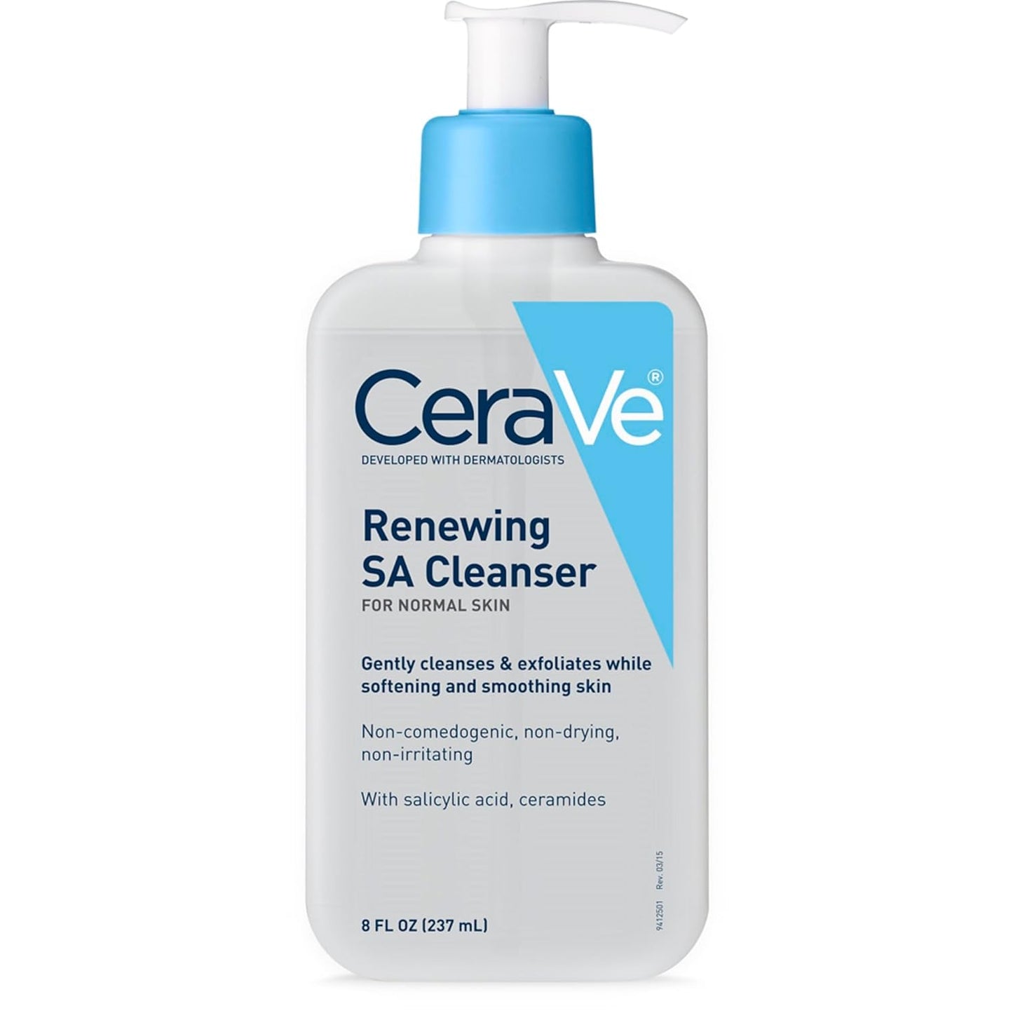 CeraVe Renewing Salicylic Acid Cleanser - Gentle BHA Exfoliating Face Wash with Hyaluronic Acid & Niacinamide | 8 Ounce