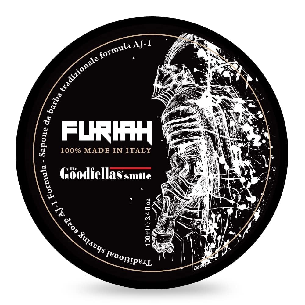 The Goodfellas’ Smile FURIAH (Leather & Wood) Italian Shaving Soap – Premium Tallow-Based Wet Shaving Soap for Razor Glide, Brush Lather & Bold Scented Grooming