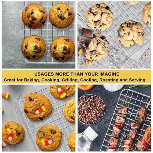 P&P CHEF 9.75 Inch Stainless Steel Cooling Racks Set of 2