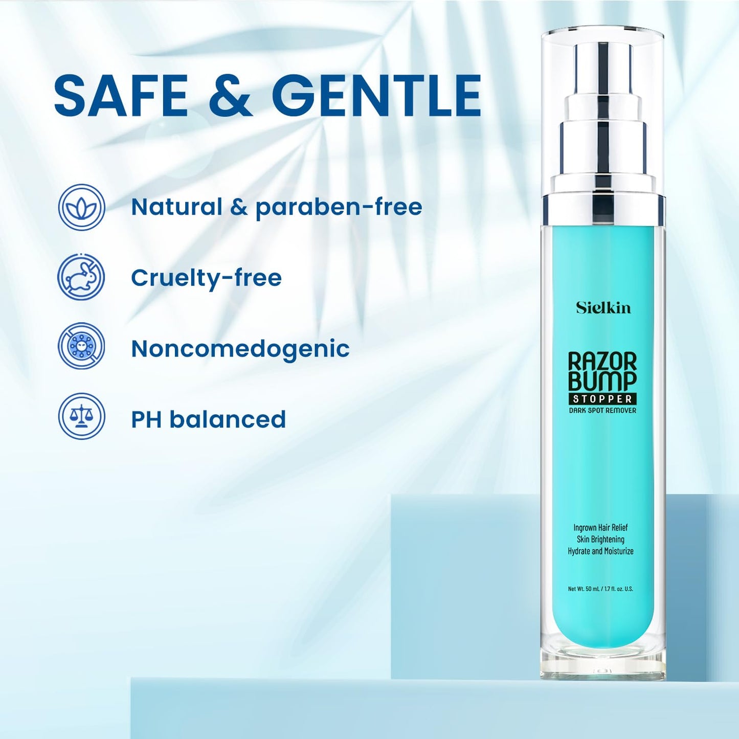 Sielkin Shave Razor Bump Ingrown Hair Aftershave: Treatment Lotion for Sensitive Zone - Men & Women Skin Care Upgraded Formula 1.7 Fl Oz