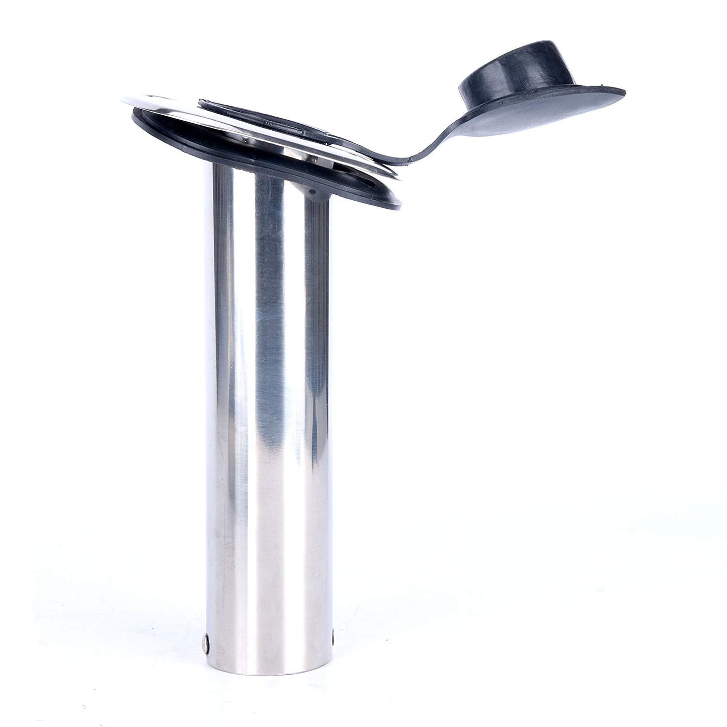 Amarine Made 4 Pack of Stainless Steel Flush Mount Rod Holders with Rubber Cap, Liner, Gasket (90 Degree Rod Holders)