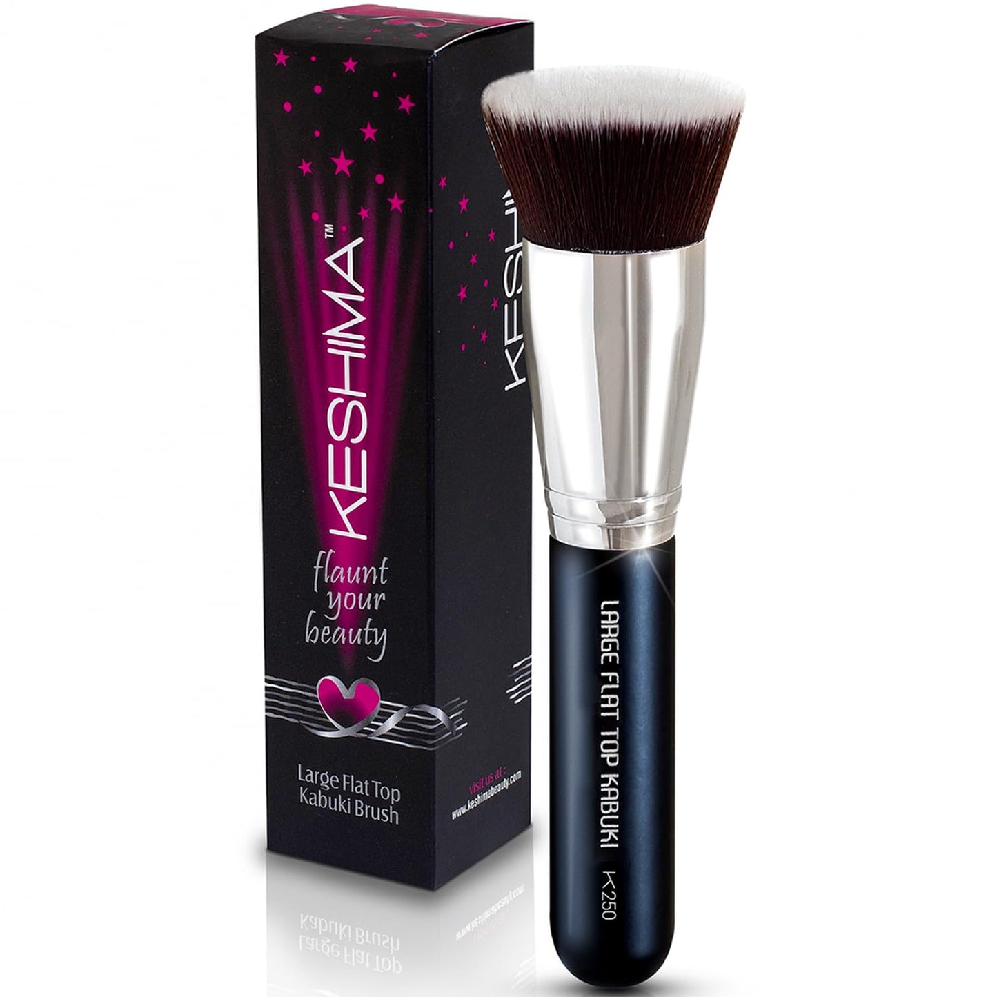 Keshima Large Flat Top Kabuki Foundation Brush - Premium Makeup Brush for Liquid, Cream & Powder | 1.6" Top Diameter