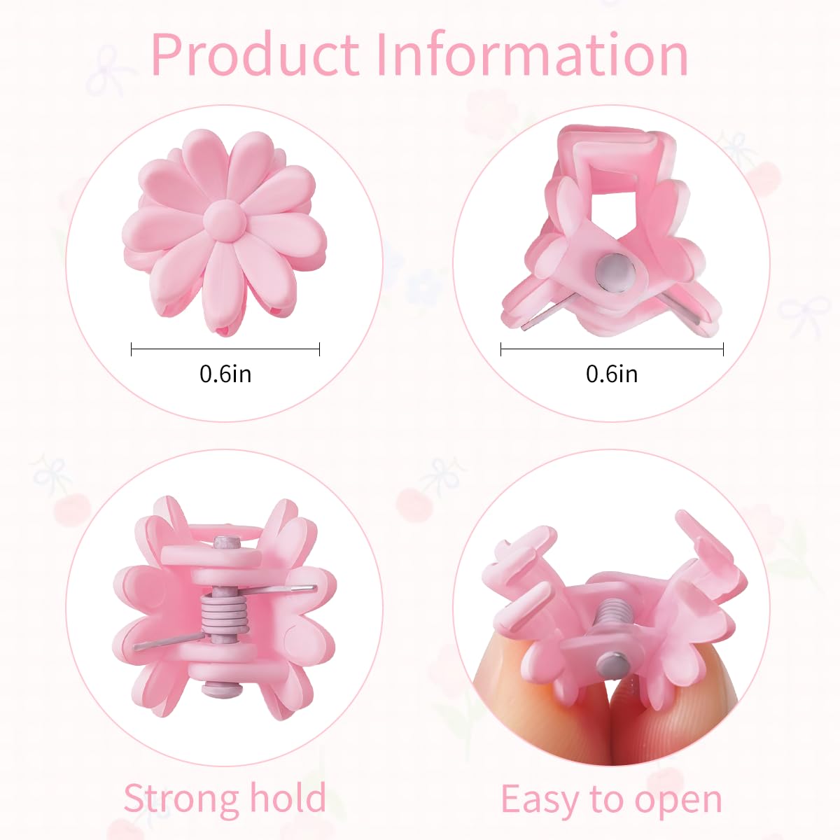 Colorful Mini Flower Hair Clips - 150 Pcs Cute Claw Clips for Girls & Women | Toddler Hair Accessories
