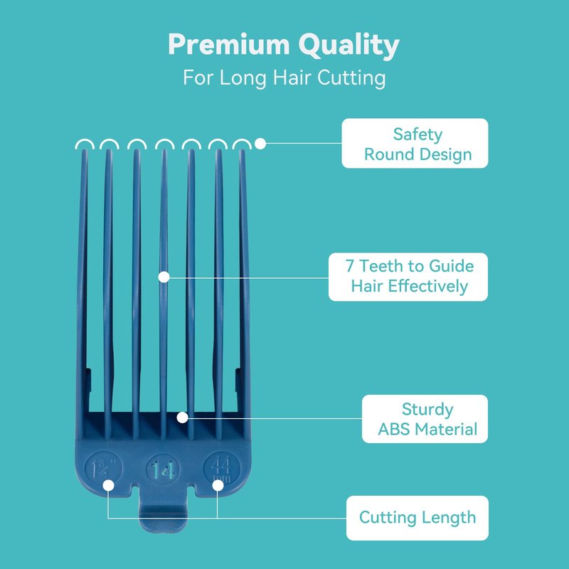 Clipper Guards 10 12 14 16 18 20 Compatible with Most Wahl Clippers, Color Coded - Size 1.25", 1.5", 1.75", 2", 2.25" & 2.5"