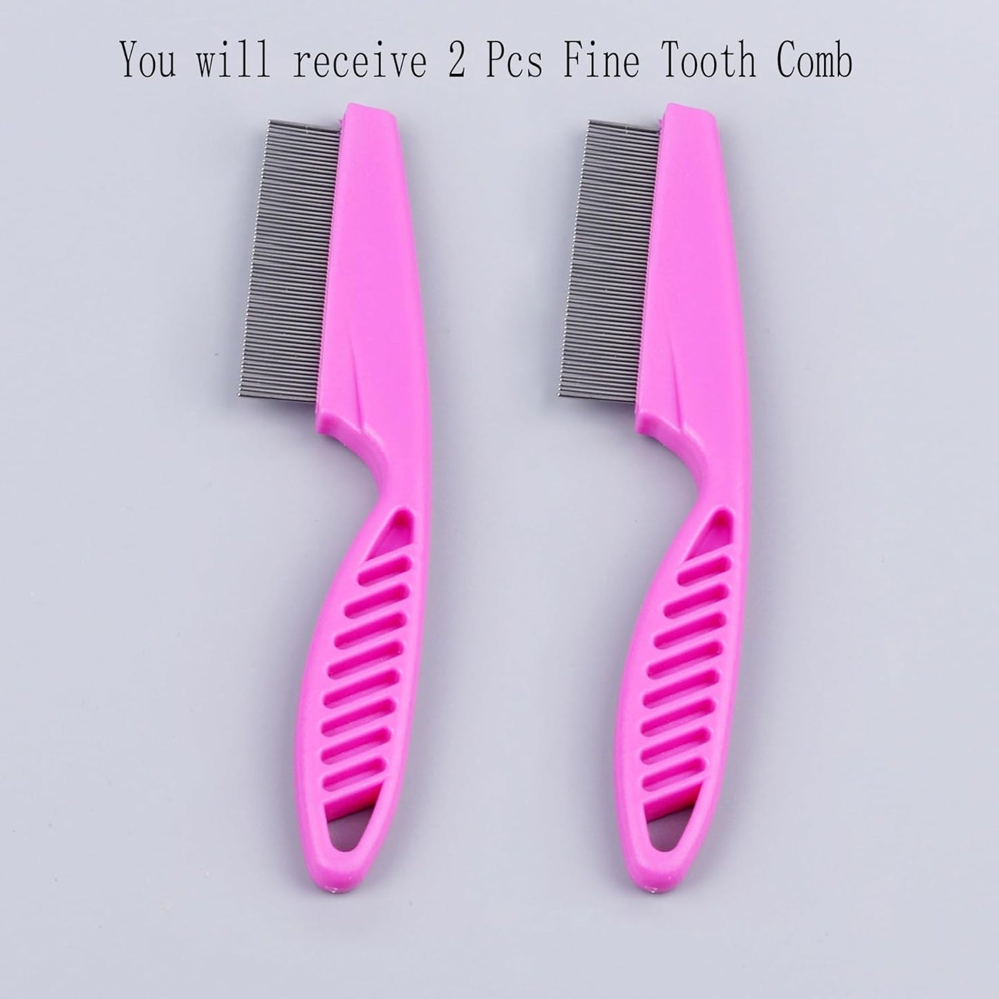Stainless Steel Fine Tooth Hair Comb Set - Professional Dandruff Remover & Grooming Tool | 2 Pieces