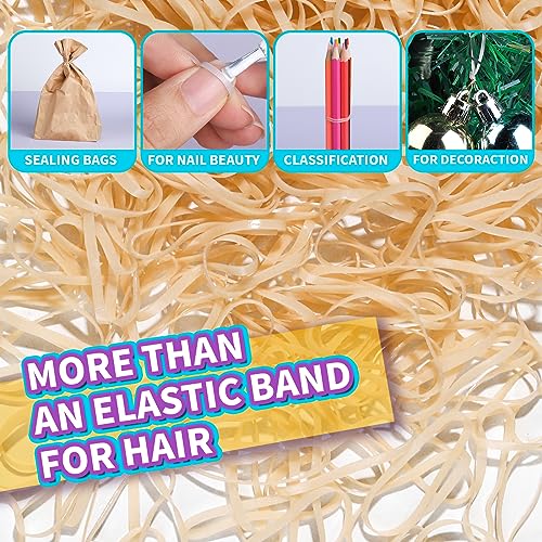 Teenitor 300pcs Beige Hair Ties - Strong, Soft & Stretchy Elastics