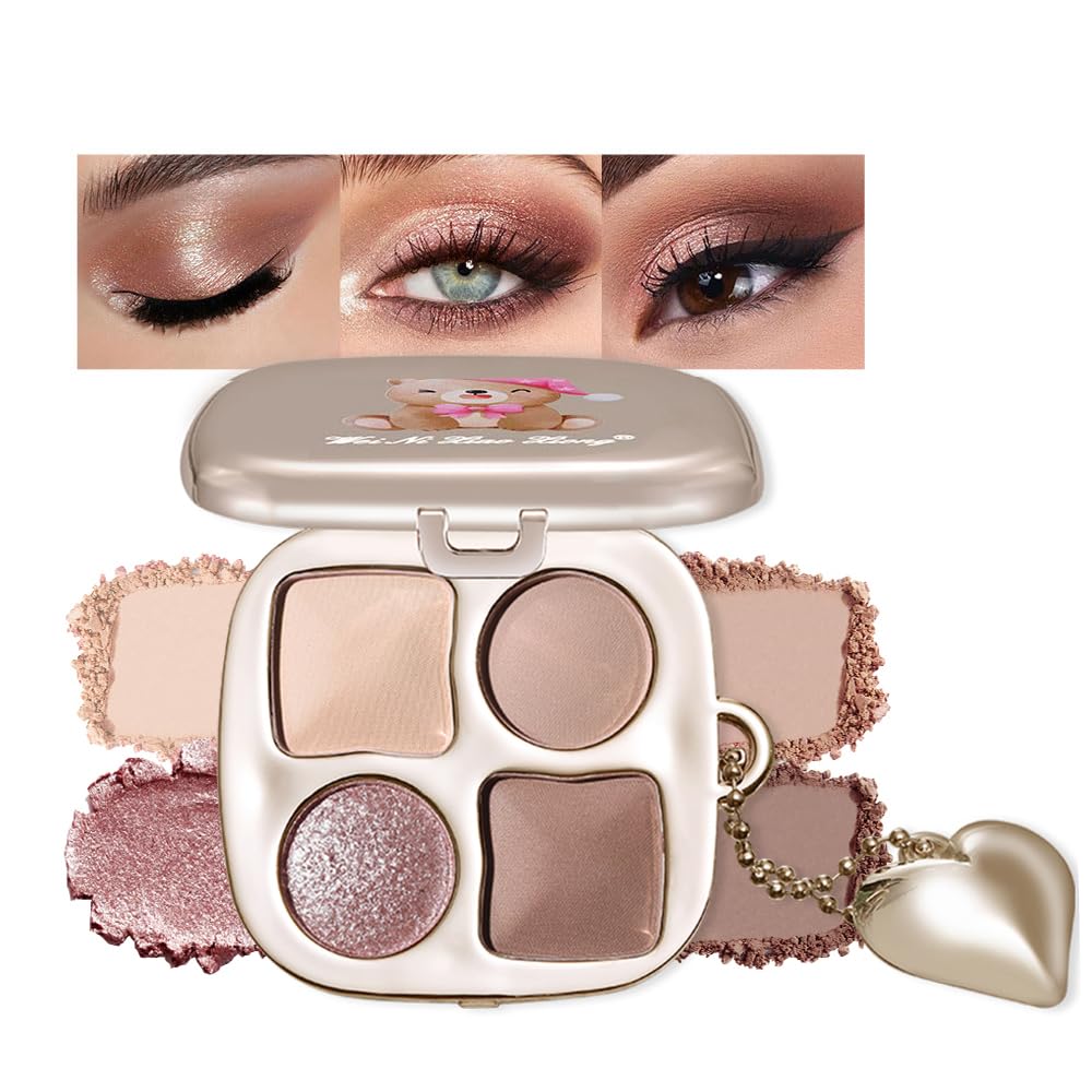 Warm Neutral Nude Eyeshadow Palette - Matte & Shimmer, High Pigment | Mini Everyday Makeup for All Eye Colors