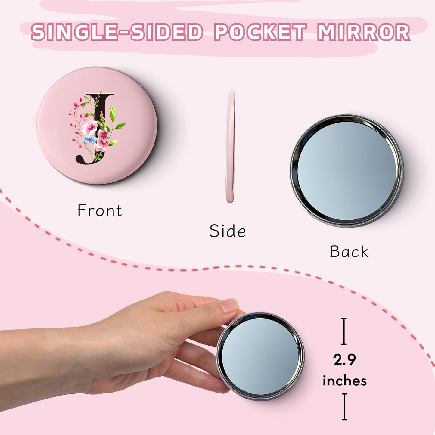 Personalized Makeup Bag with Mirror - Unique Gift for Women | Travel Cosmetic Organizer for Friends, Sisters, and Bridesmaids
