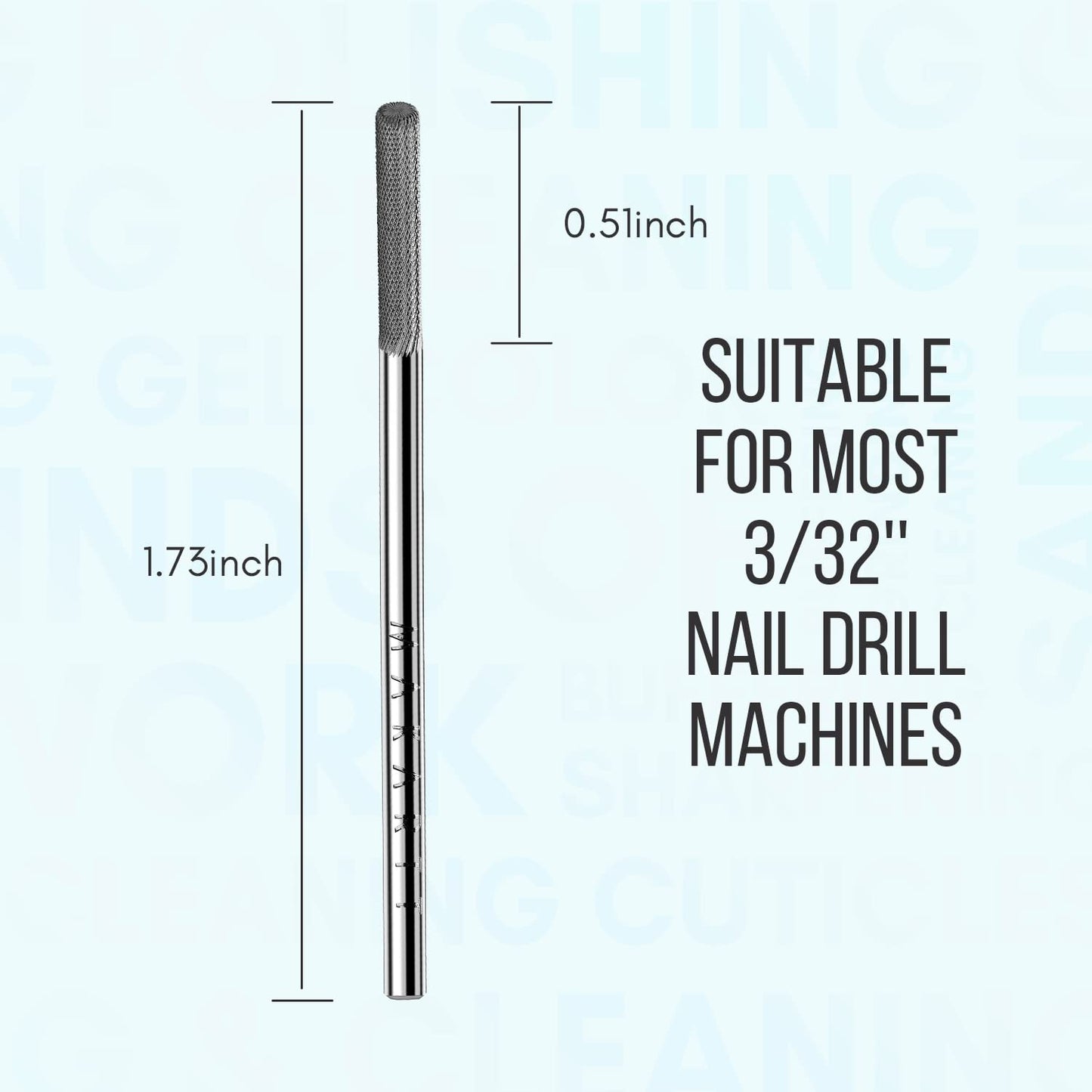 Cuticle Nail Drill Bit - Tungsten Carbide Safety Remover | 3/32'' Needle Bit for Electric Nail File (Silver, Fine)