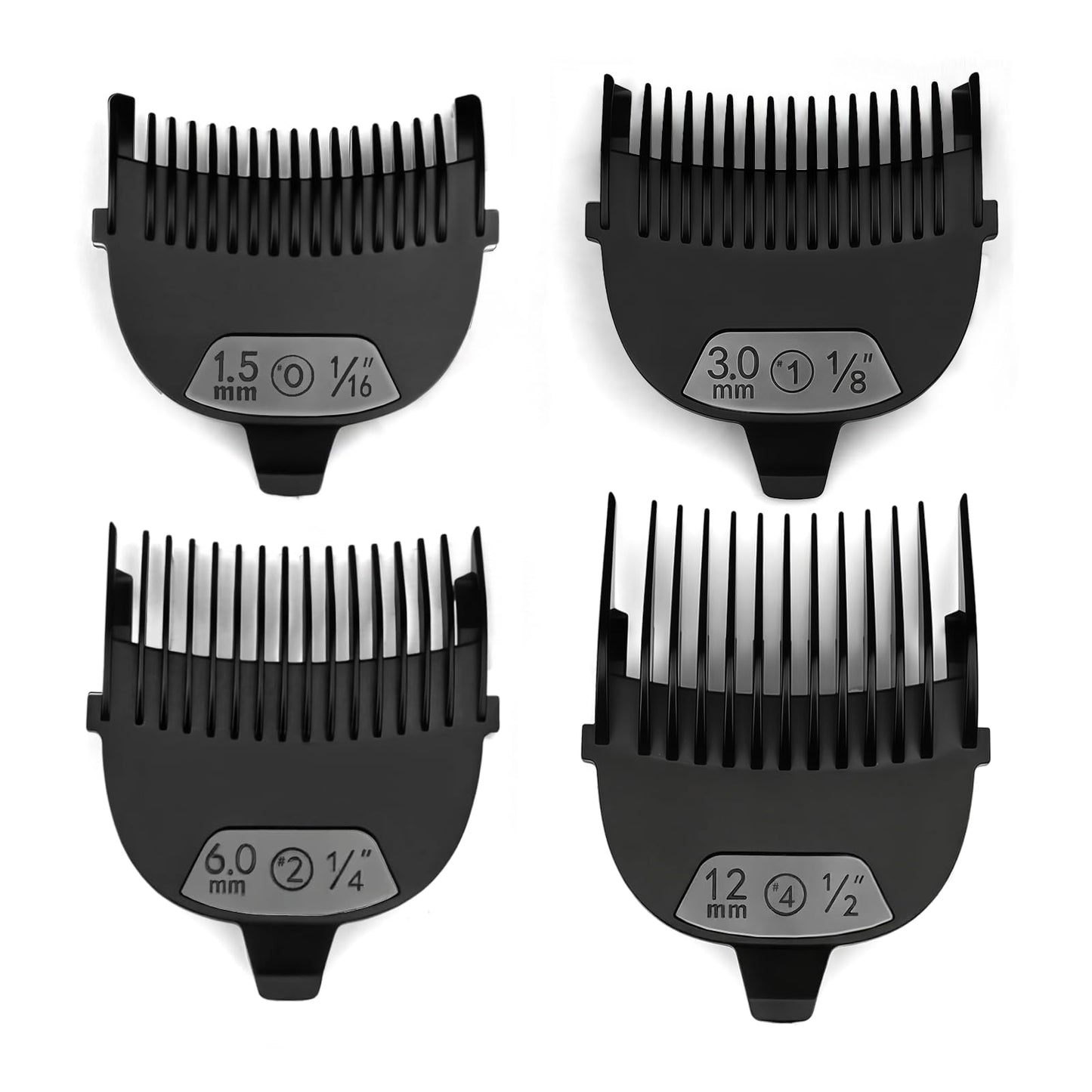 4-Piece Replacement Guide Comb Set (1/16”, 1/8”, 1/4”, 1/2”) Compatible with Remington Shortcut HC4240, HC4250, HC4300